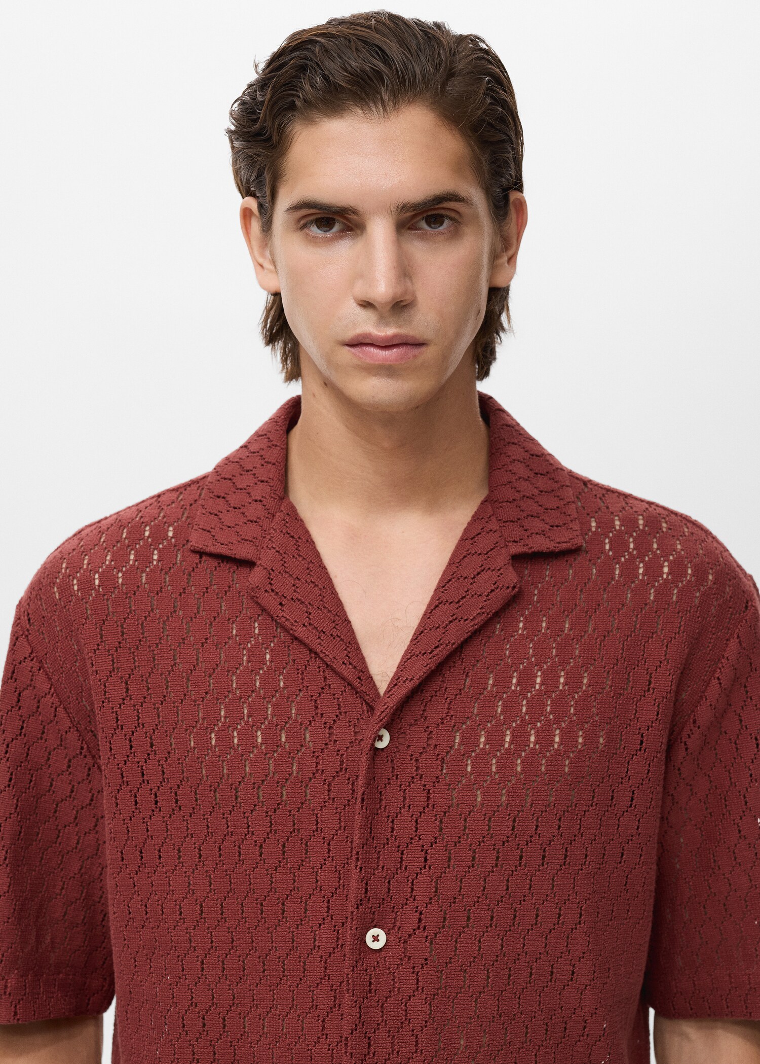 Cotton blouse with openwork detail - Details of the article 1