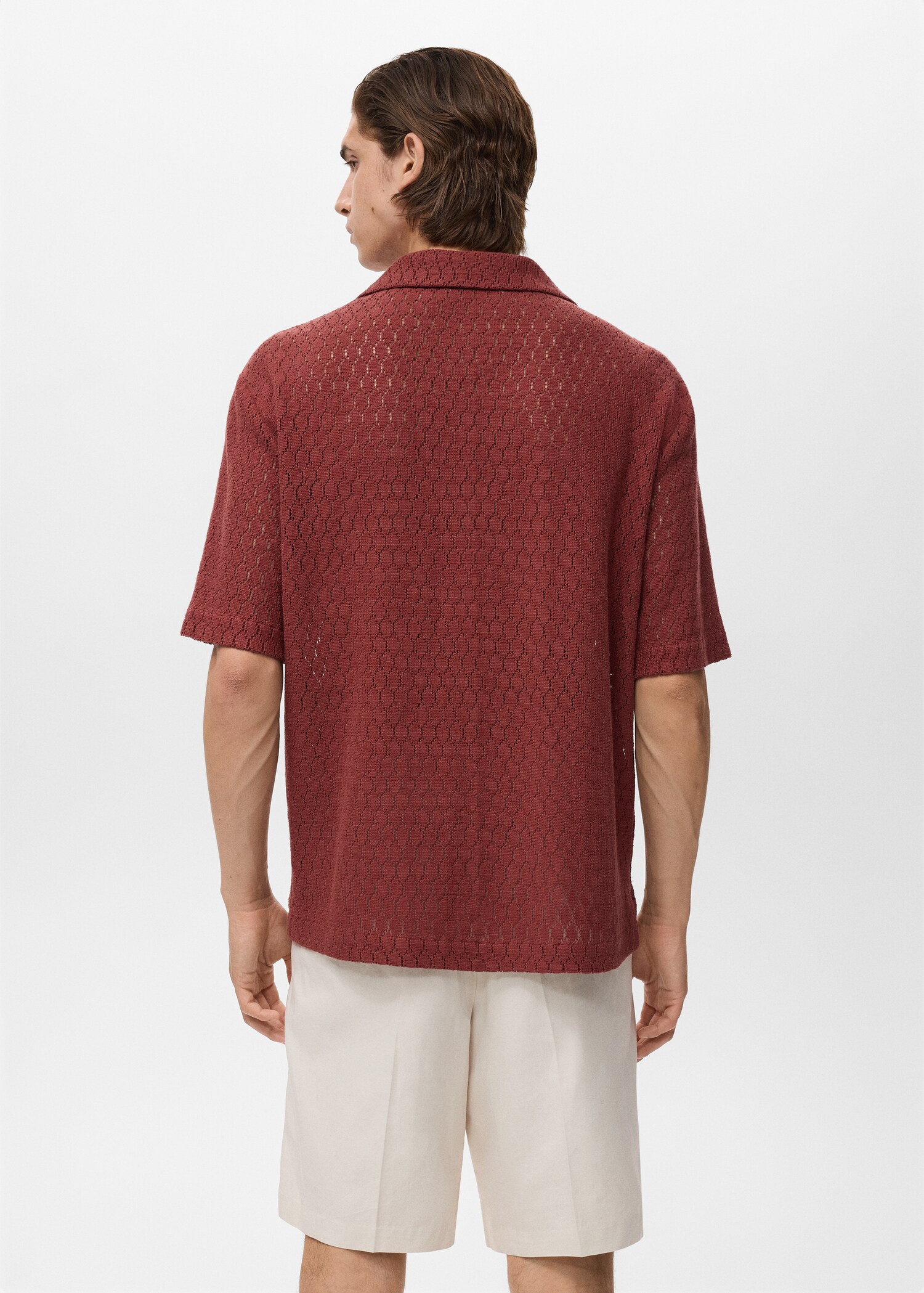 Cotton blouse with openwork detail - Reverse of the article