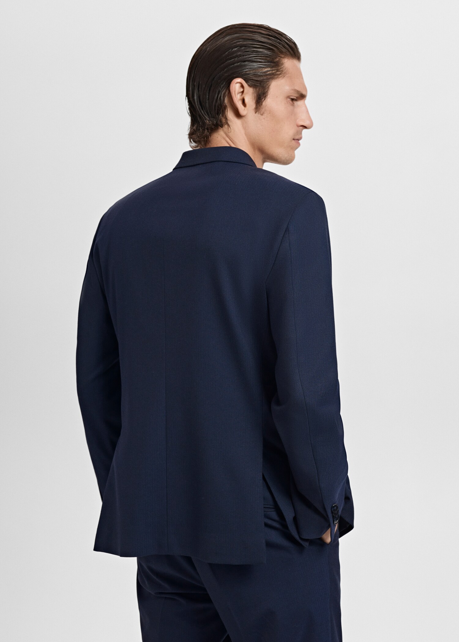 Monaco double-breasted slim-fit suit jacket - Reverse of the article