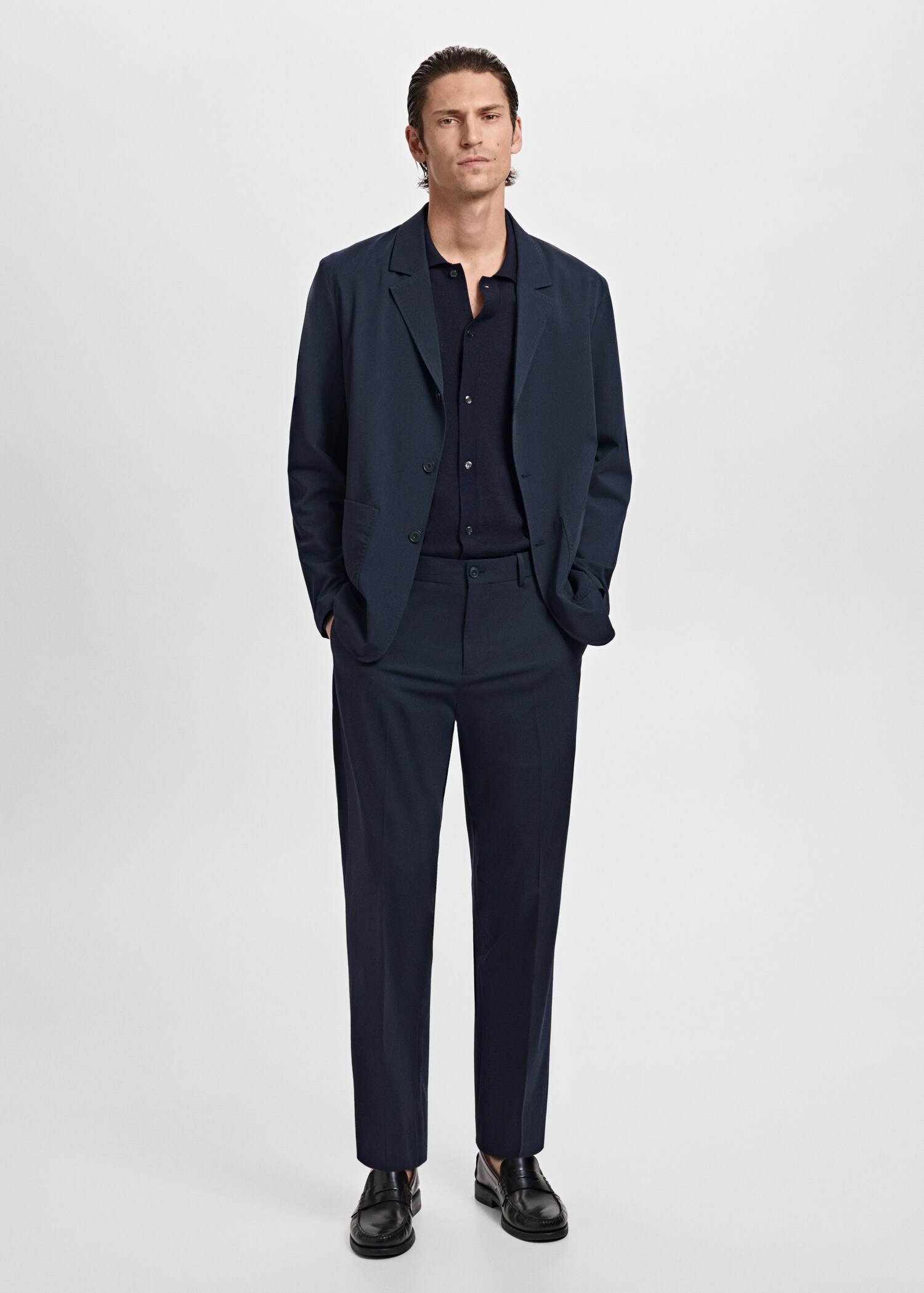 Americana traje slim fit bolsillos - Plano general