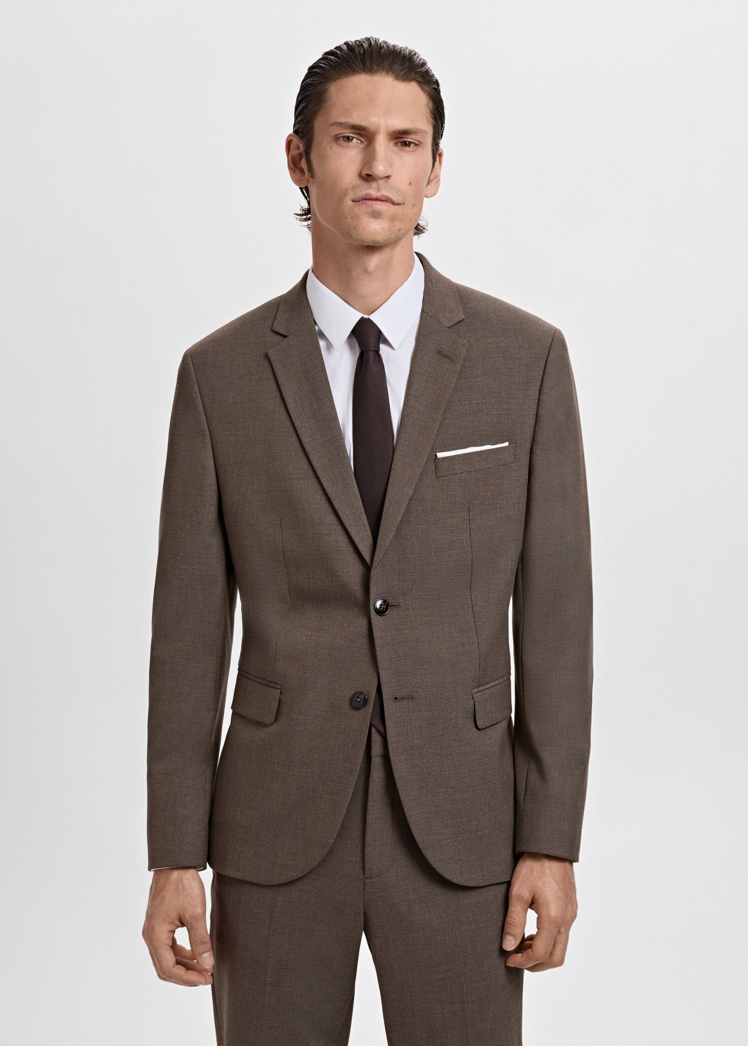 Super slim-fit suit jacket in stretch fabric - Medium plane
