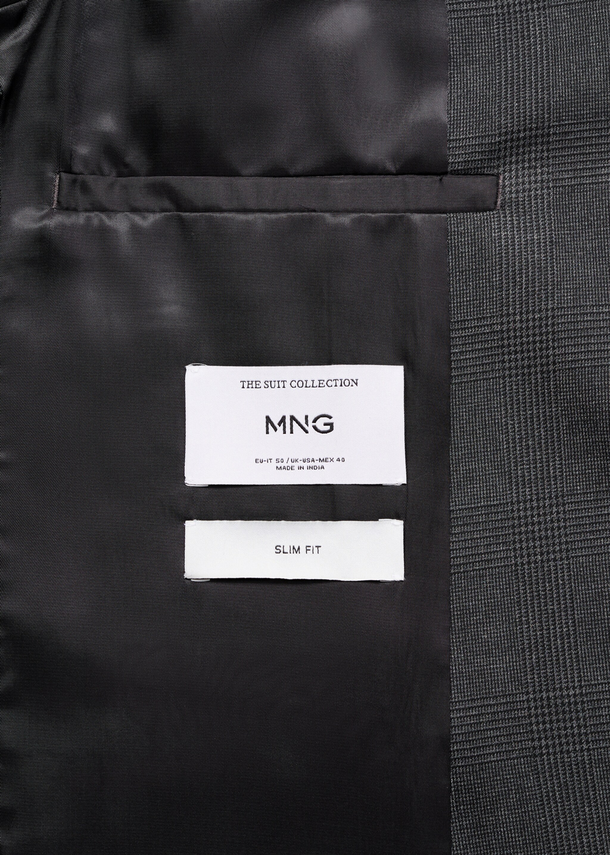 Milan slim-fit suit jacket - Details of the article 0, Dark Heather Grey. Ref: 17025154-01.