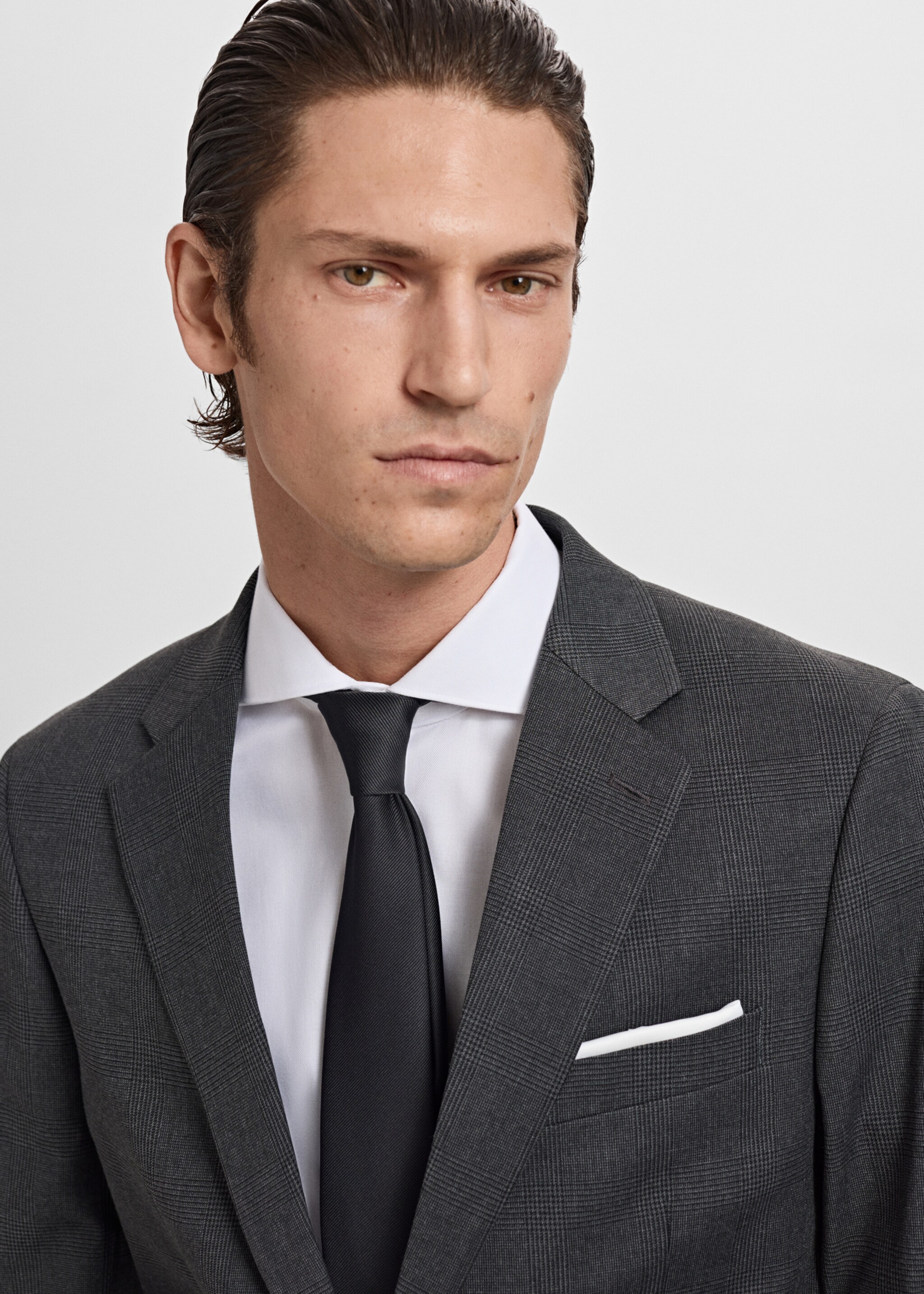 Milan slim-fit suit jacket - Details of the article 1, Dark Heather Grey. Ref: 17025154-01.