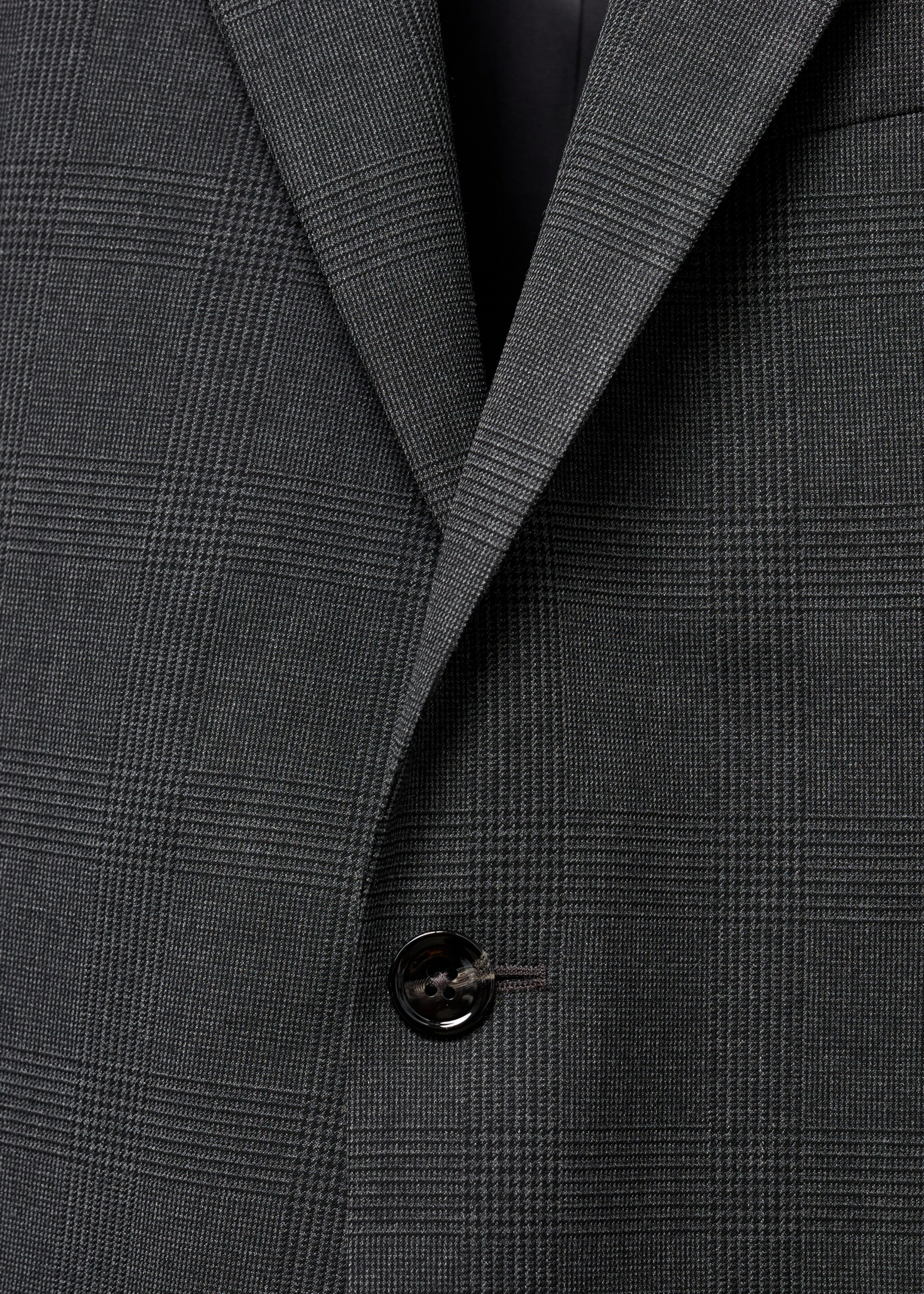 Milan slim-fit suit jacket - Details of the article 8, Dark Heather Grey. Ref: 17025154-01.
