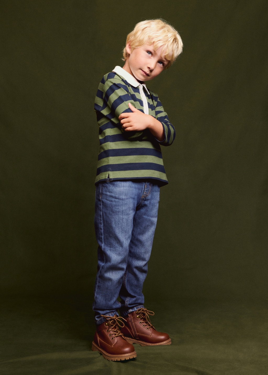 Striped cotton polo shirt