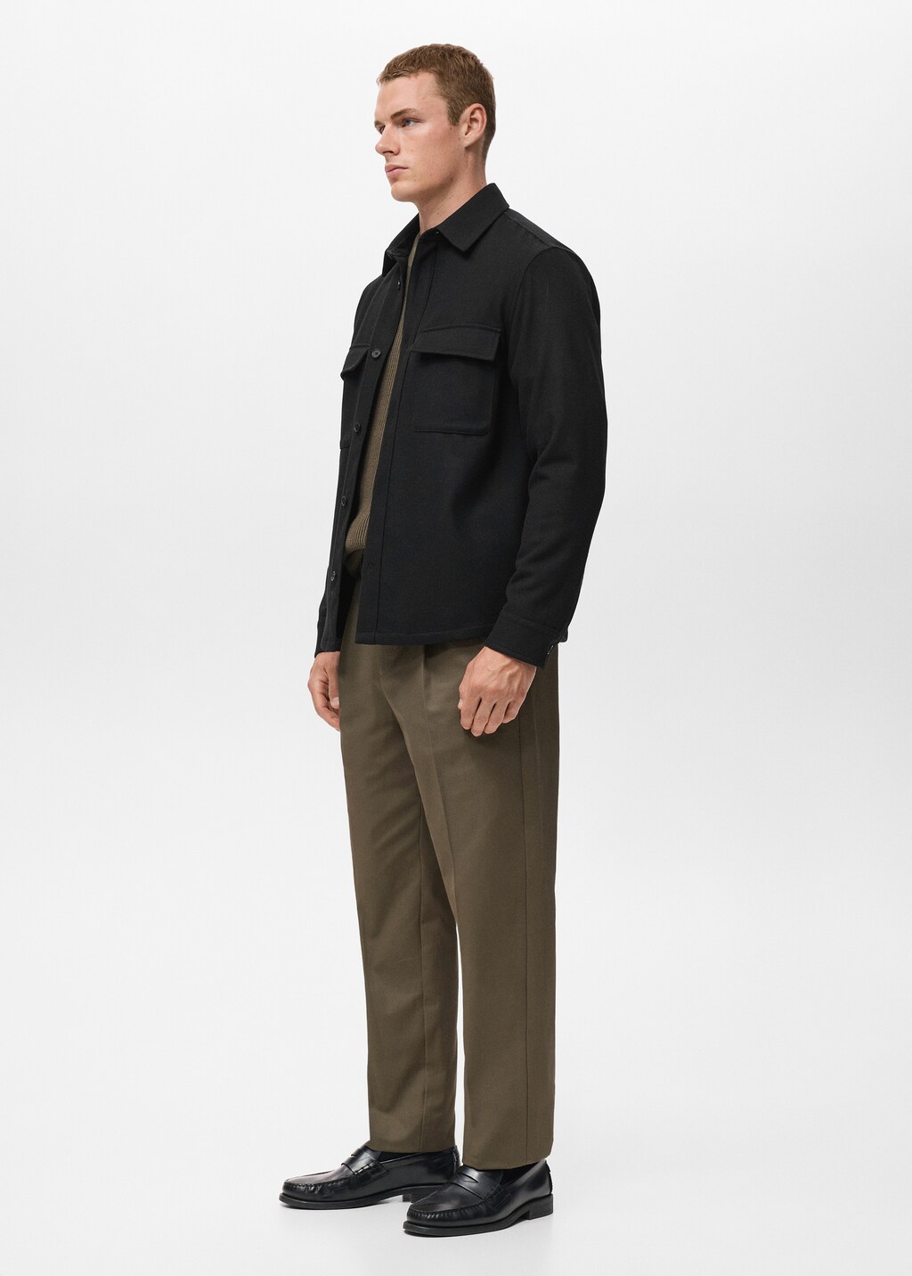 Wool overshirt with pockets