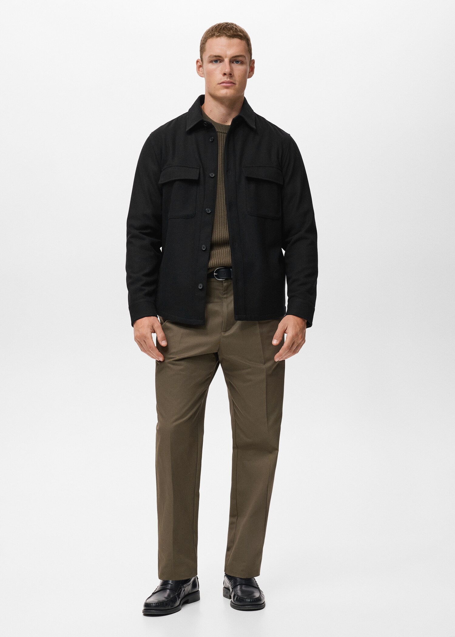Wool overshirt with pockets - General plane