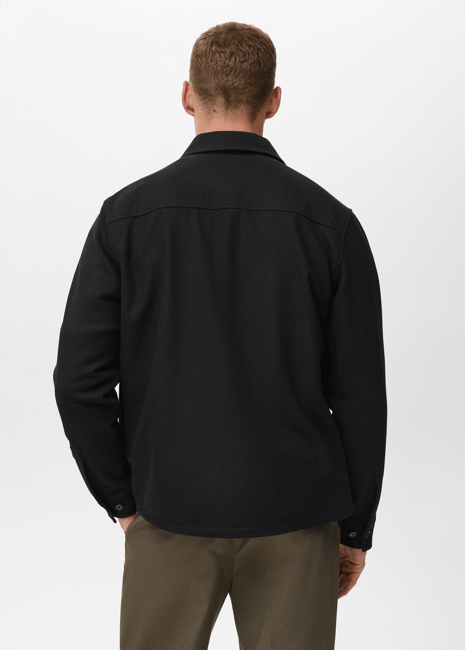 Wool overshirt with pockets - Reverse of the article