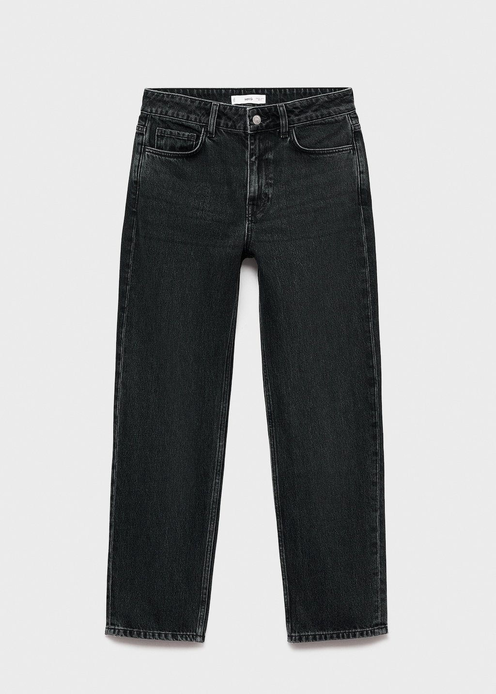 Mid-rise straight jeans