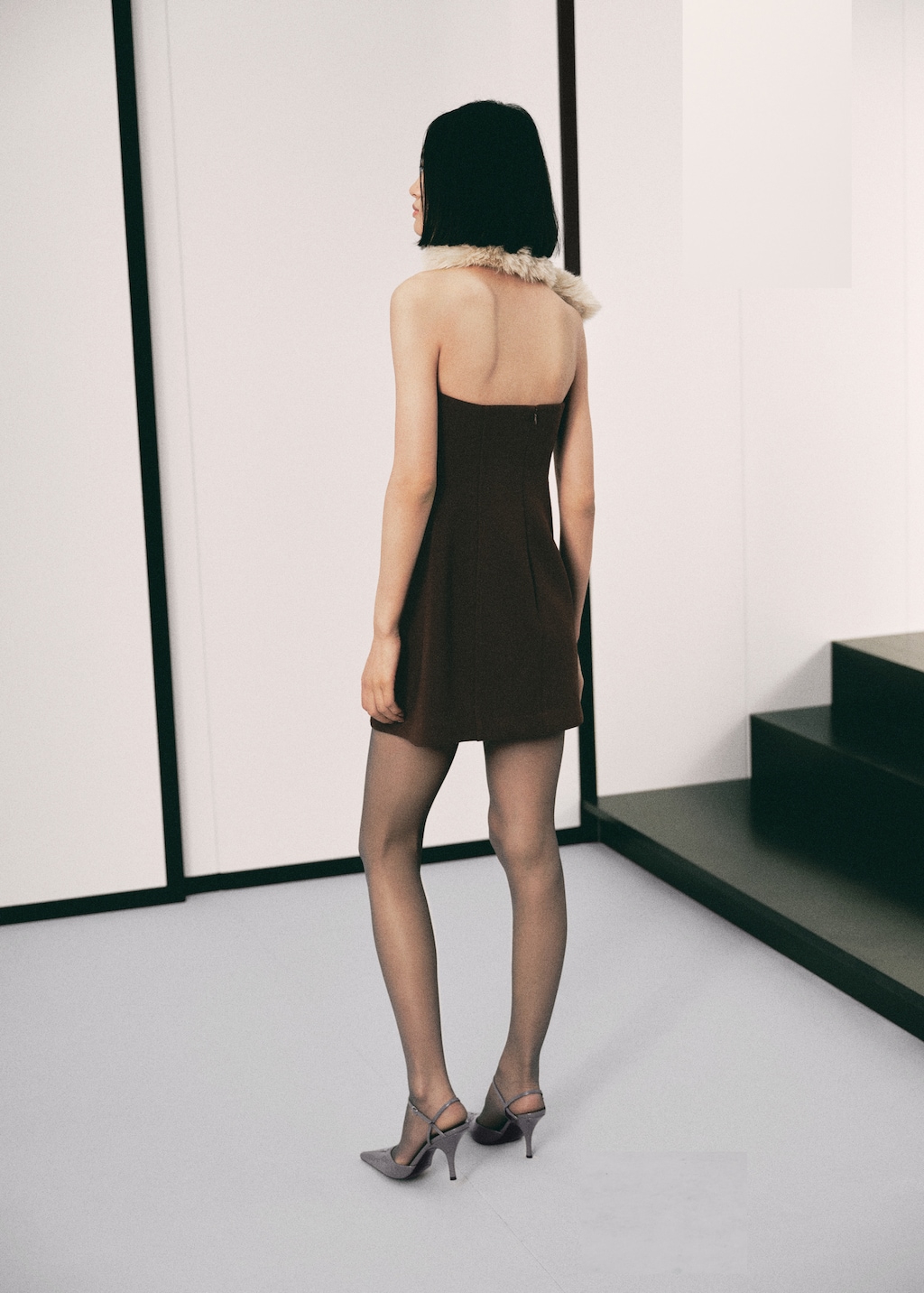 Strapless flared dress