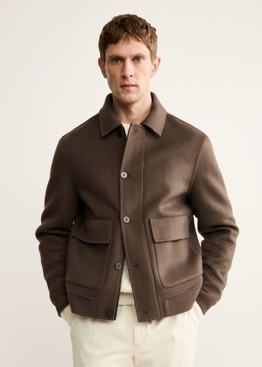 Handmade wool jacket with pockets