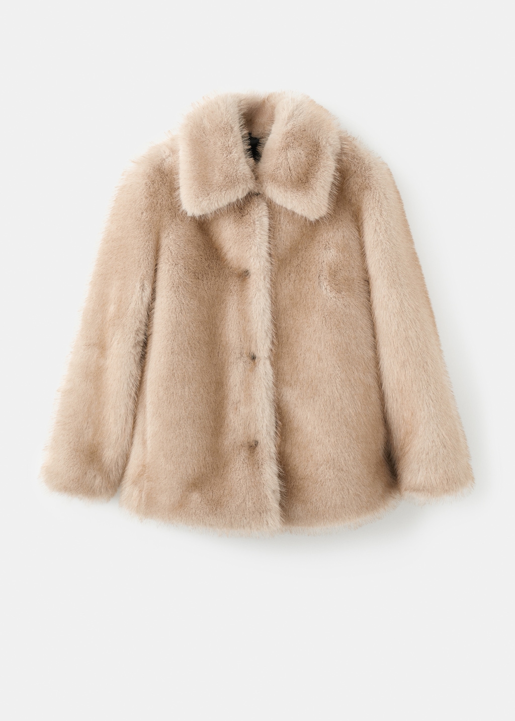 Faux-fur coat with buttons