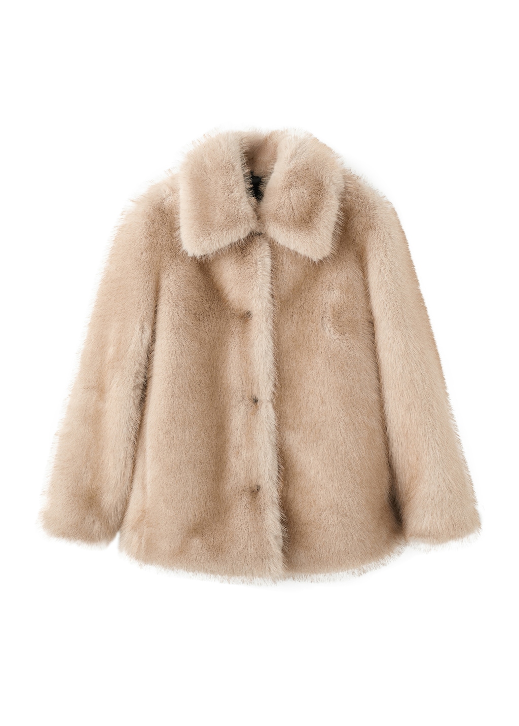 Faux-fur coat with buttons