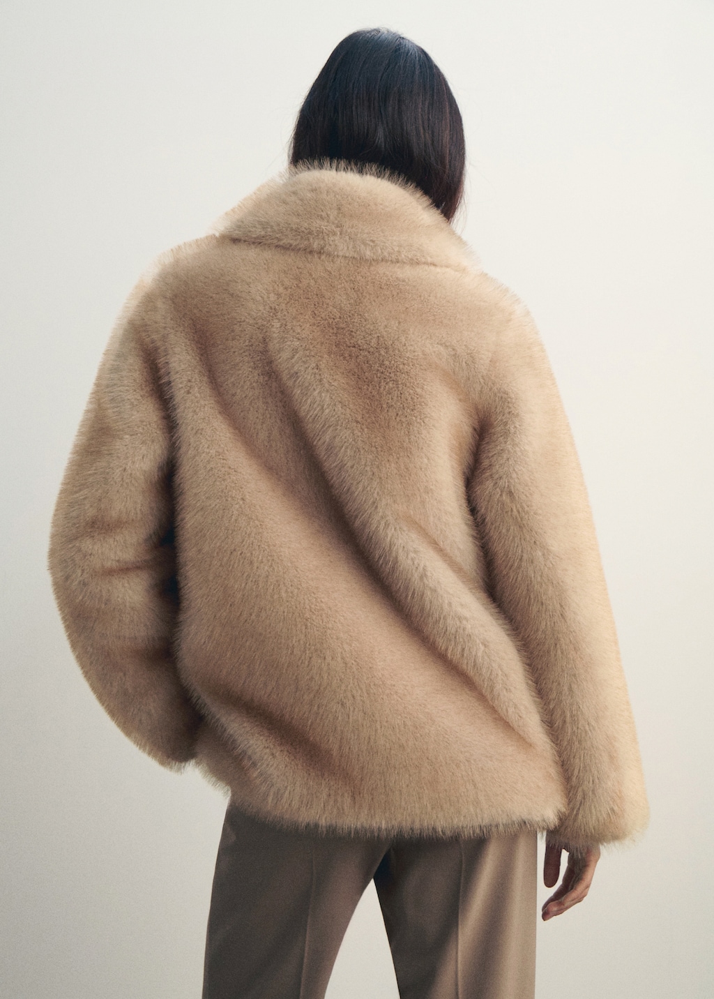Faux-fur coat with buttons