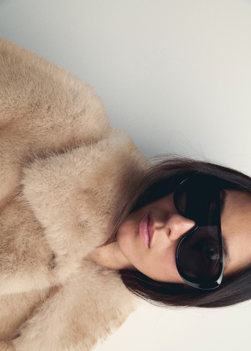 Faux-fur coat with buttons