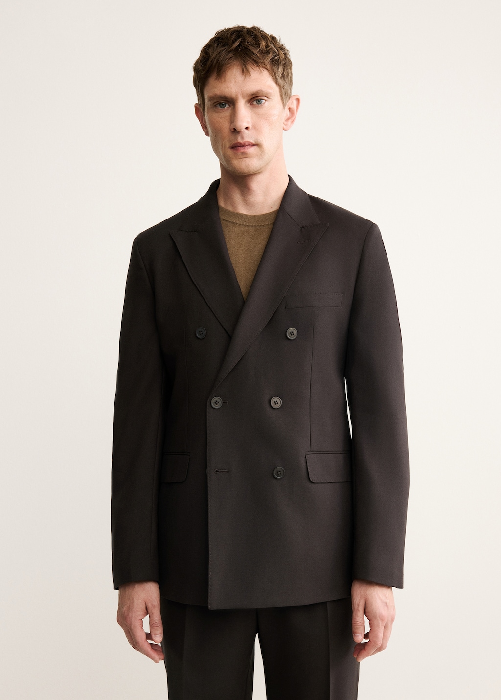 100% Italian wool double-breasted suit jacket