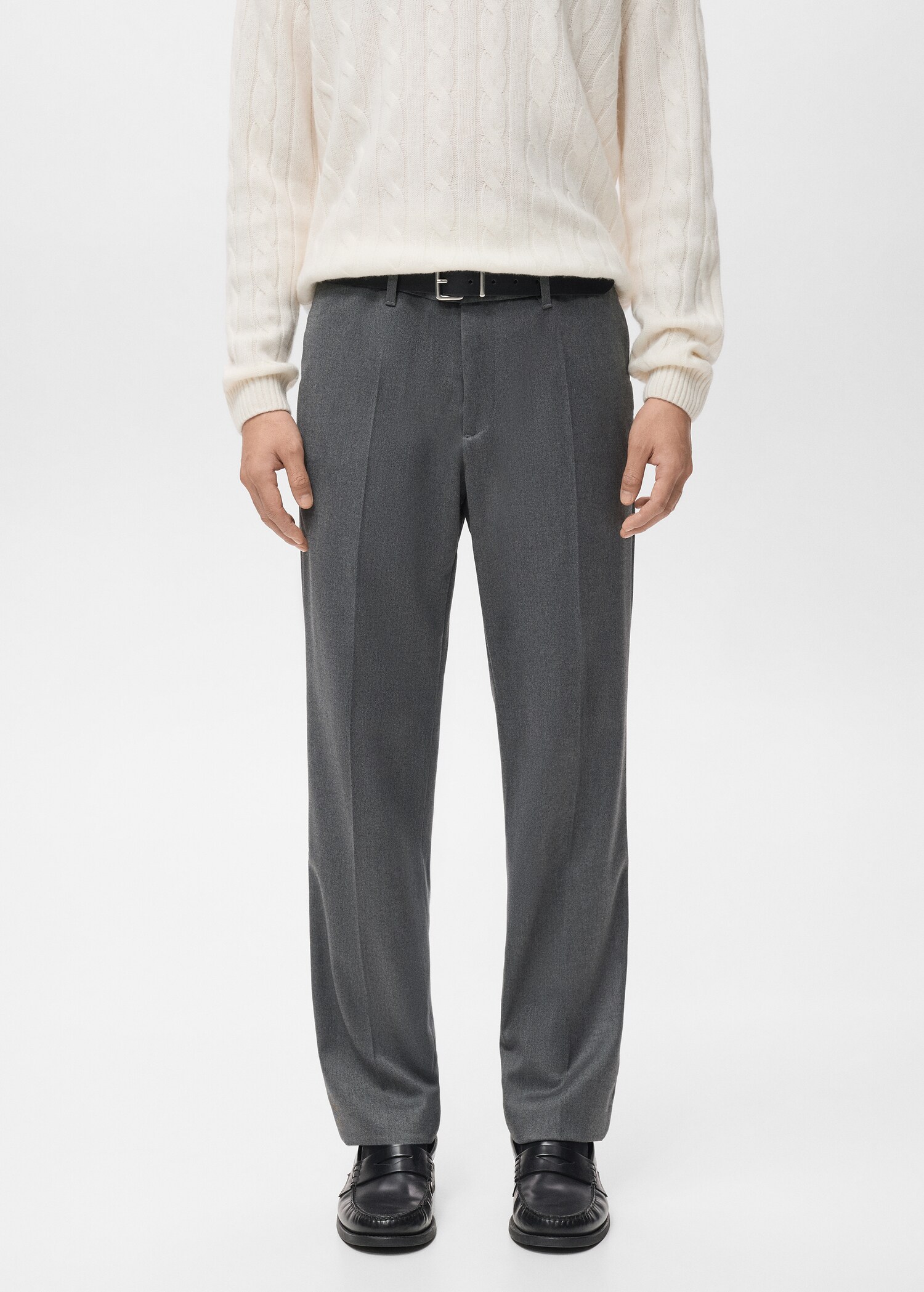 Flowy straight-fit trousers - Medium plane