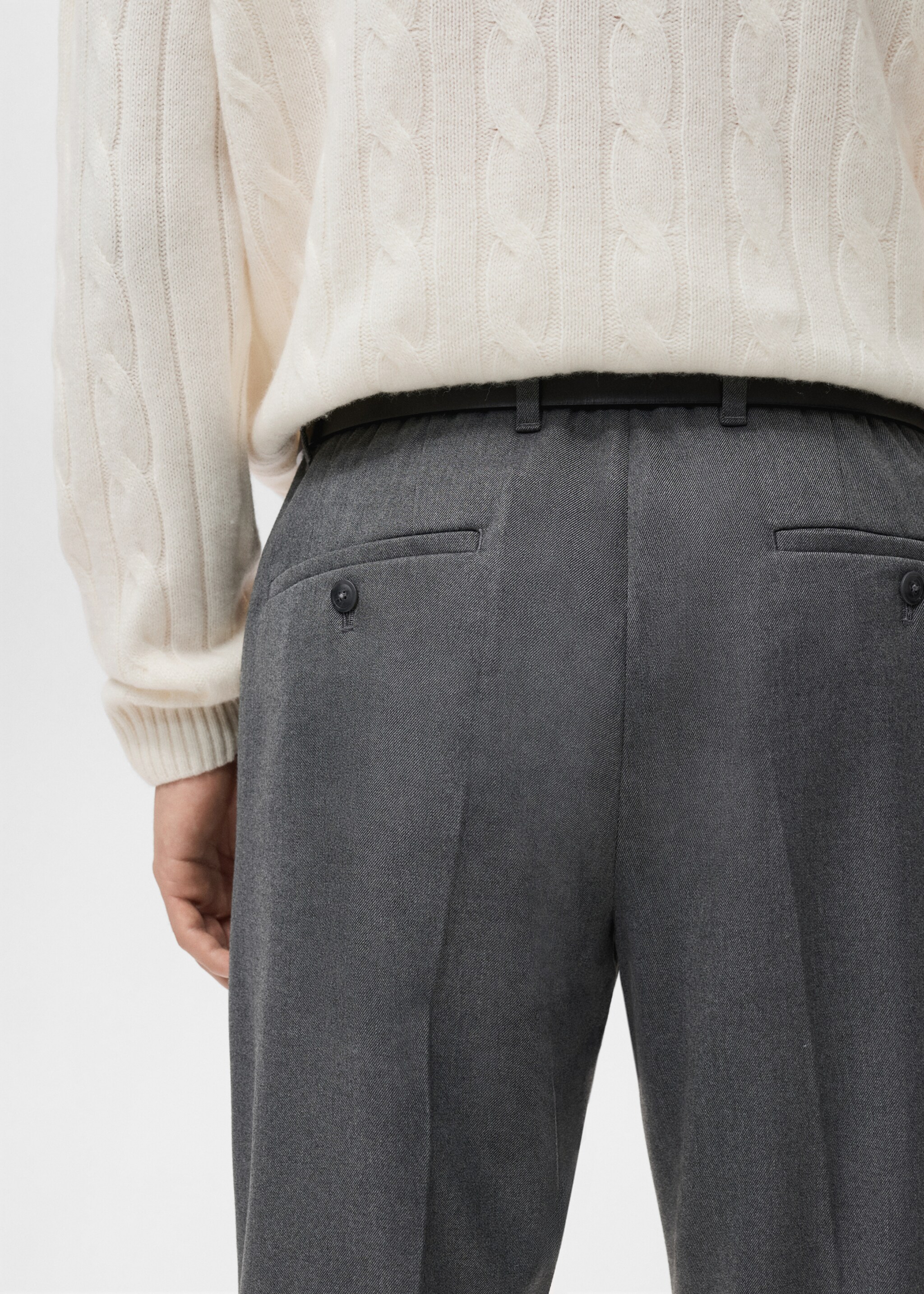 Flowy straight-fit trousers - Details of the article 6, Grey. Ref: 17029208-01.