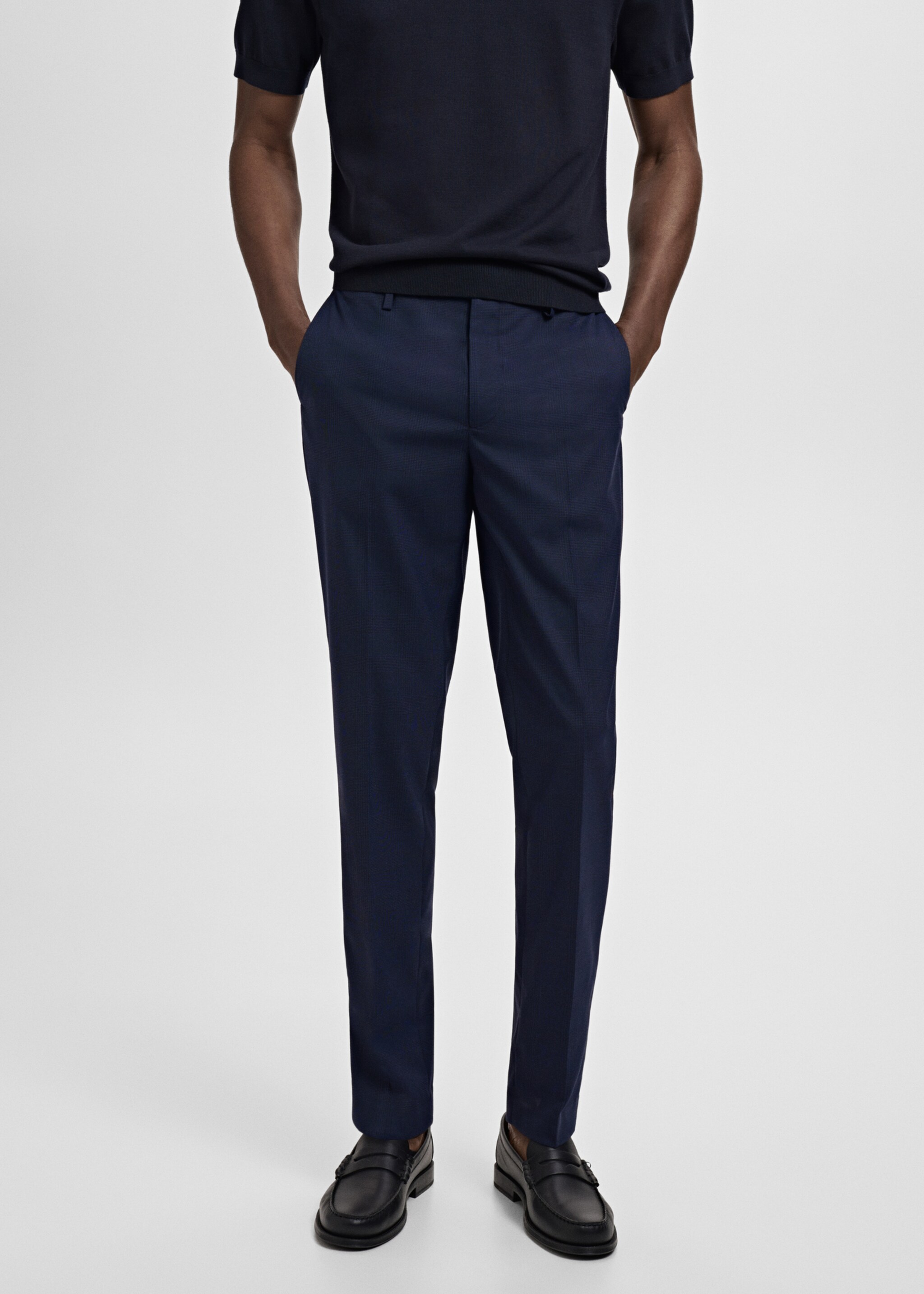 Milan slim-fit suit trousers - Medium plane