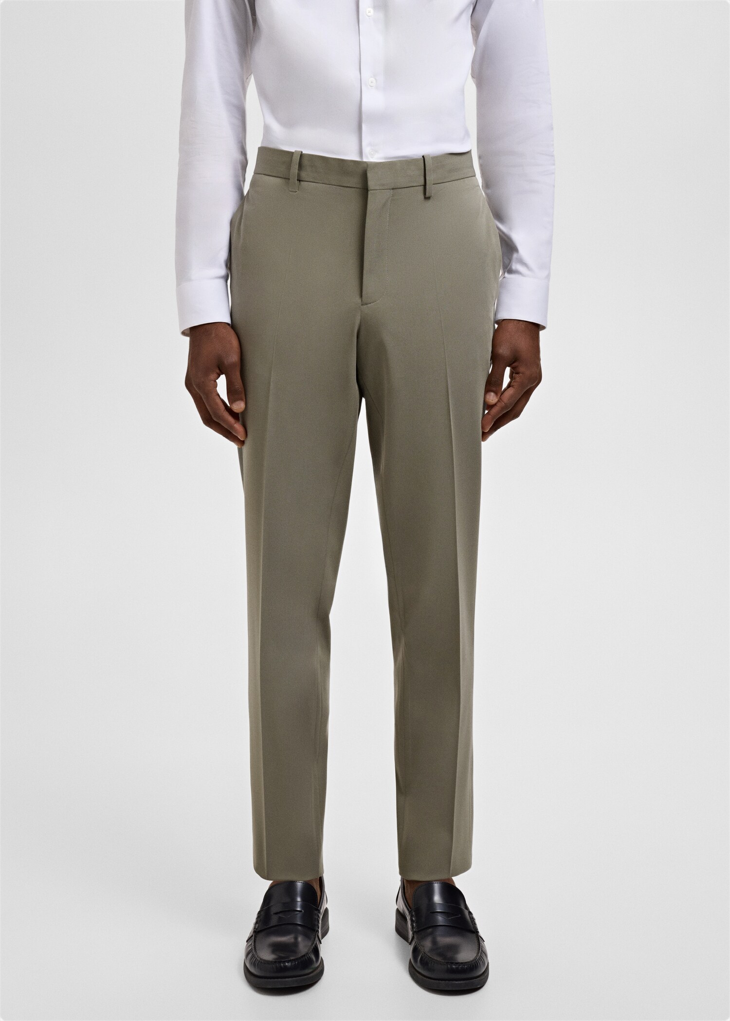 Stretch fabric super slim-fit suit trousers - Medium plane