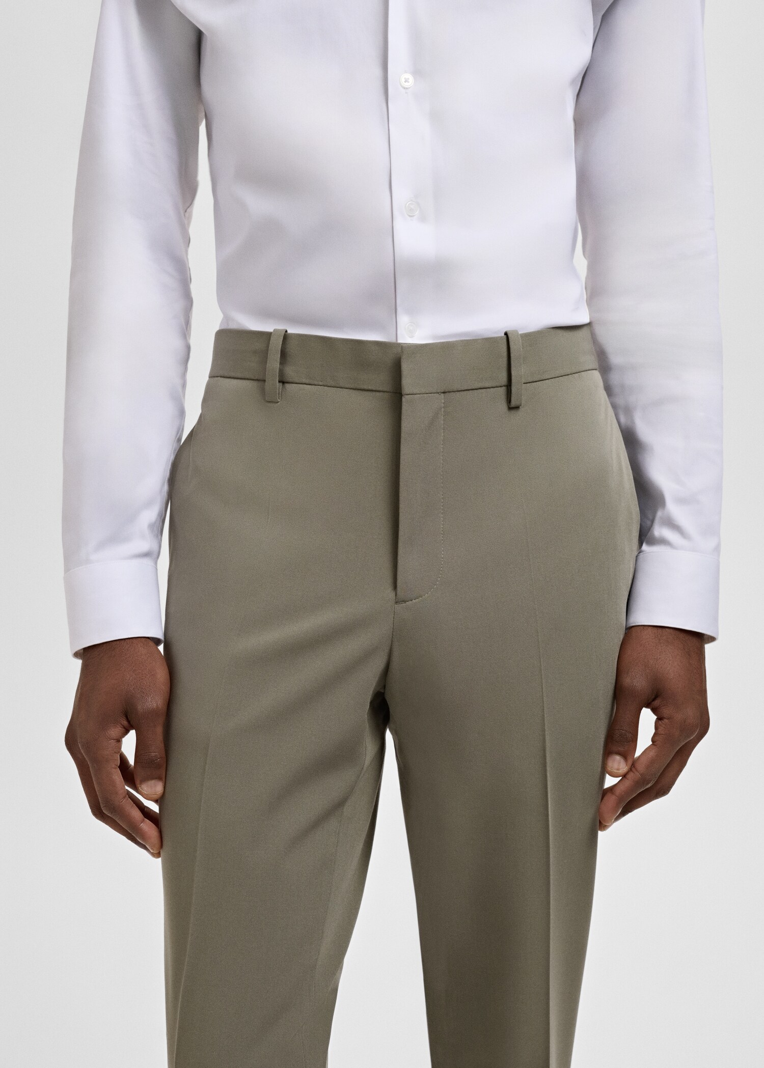 Stretch fabric super slim-fit suit trousers - Details of the article 1