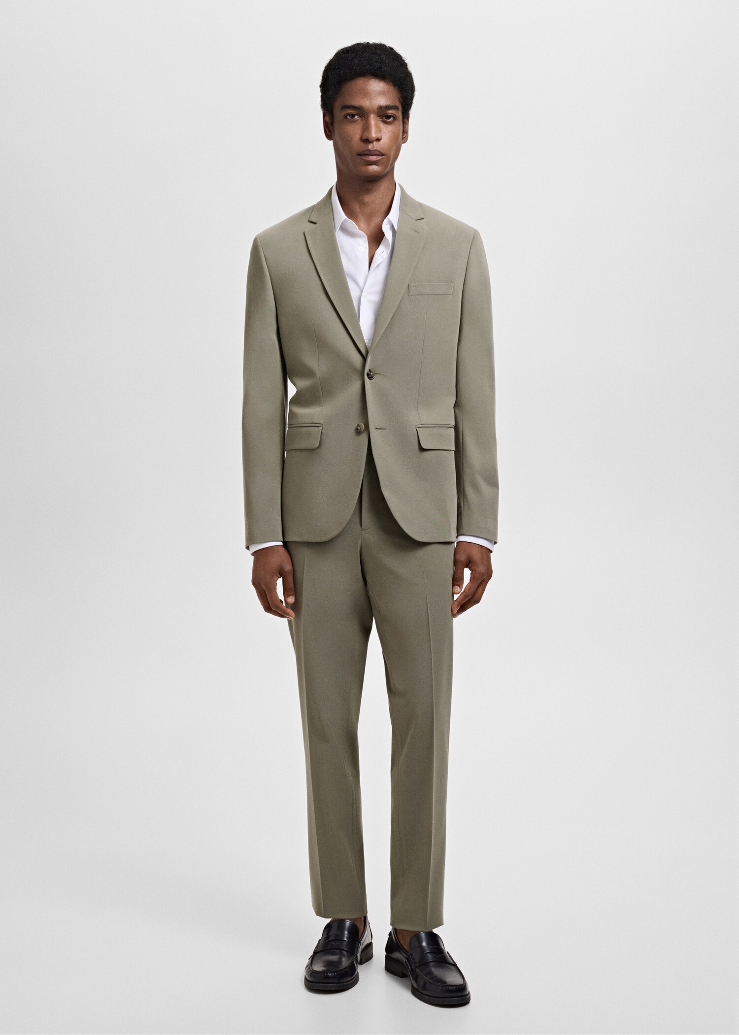 Stretch fabric super slim-fit suit trousers - General plane