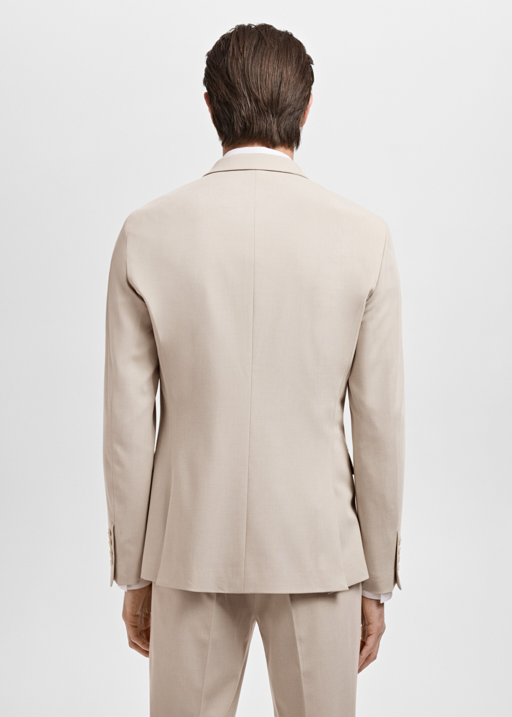 Blazer de fato stretch super slim fit - Verso do artigo, Bege. Ref: 17031191-01.