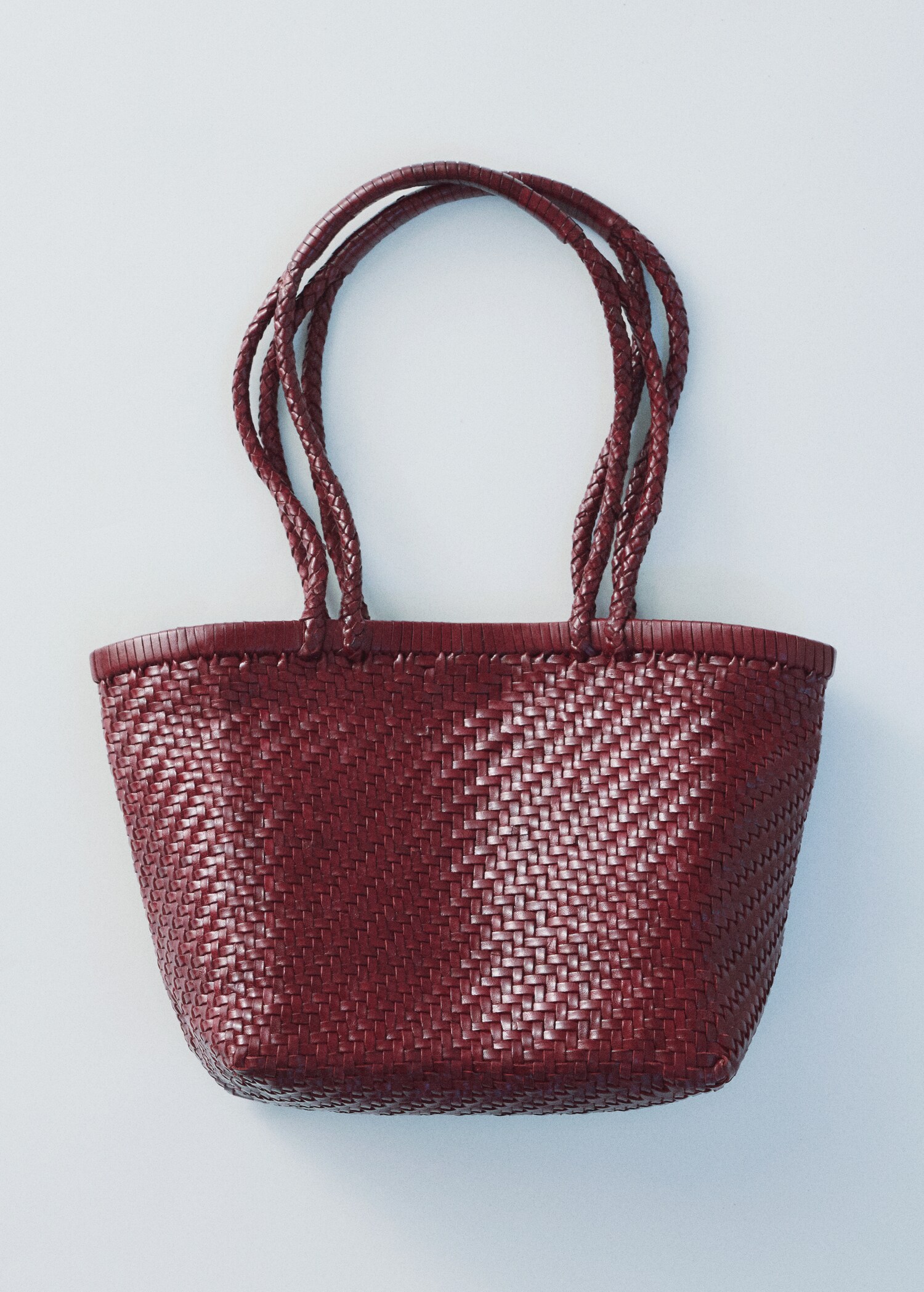 Braided leather shoulder bag - General plane