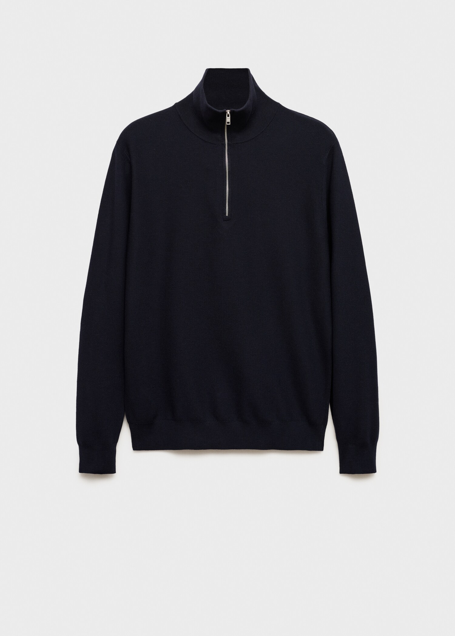 Microstructure sweater with zipper collar - Article without model