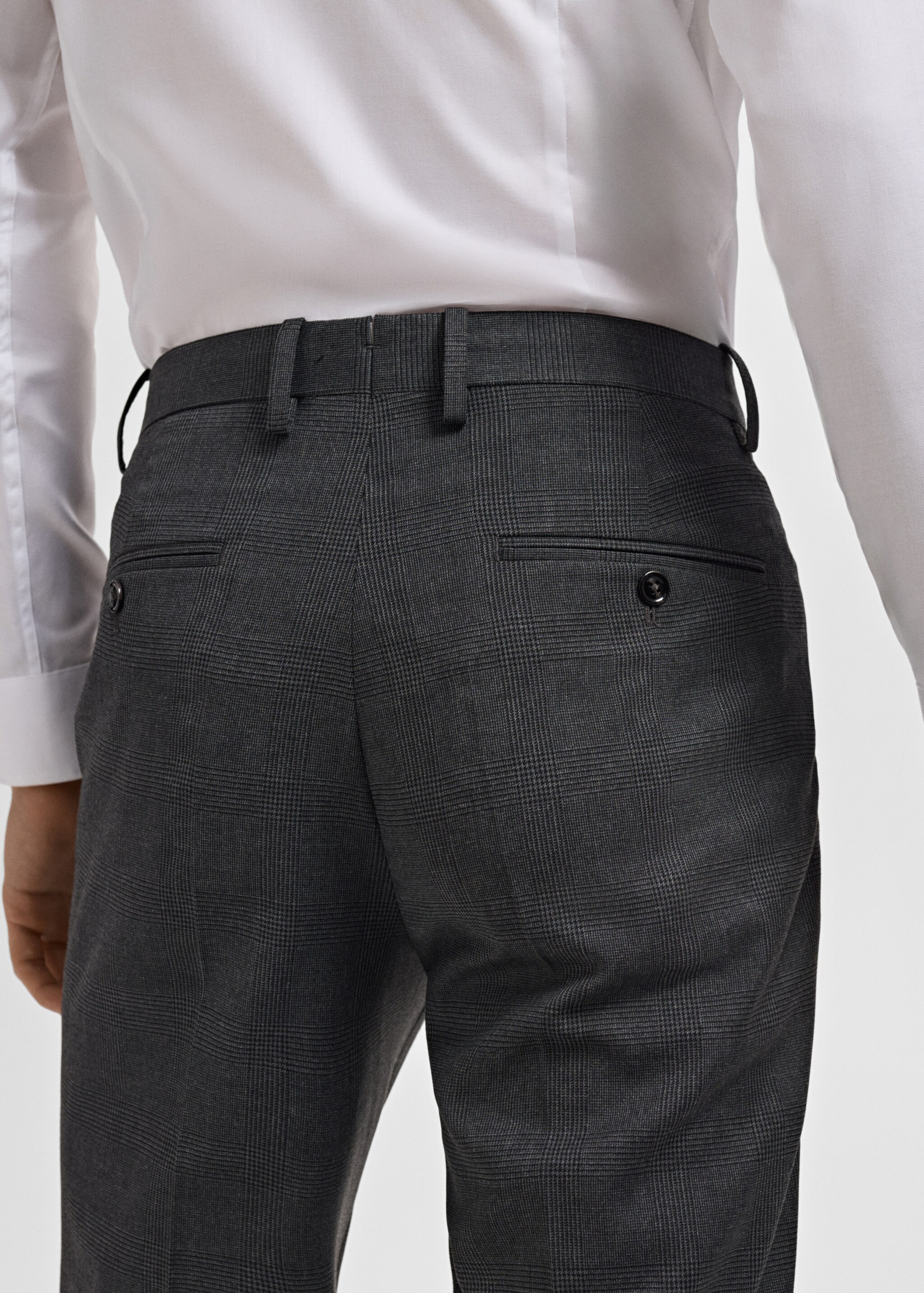 Milan slim-fit suit trousers - Details of the article 2, Dark Heather Grey. Ref: 17035153-01.