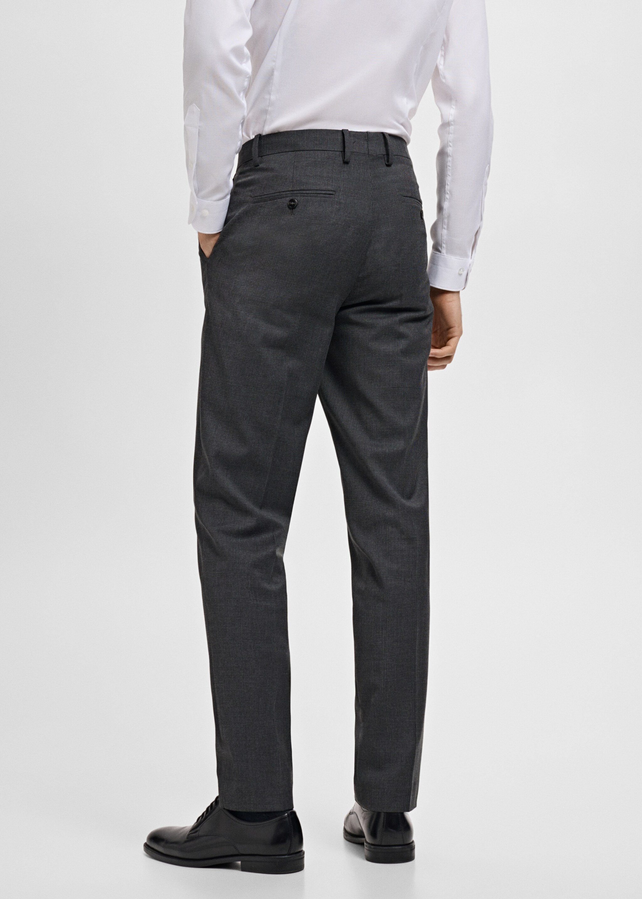 Milan slim-fit suit trousers - Reverse of the article, Dark Heather Grey. Ref: 17035153-01.