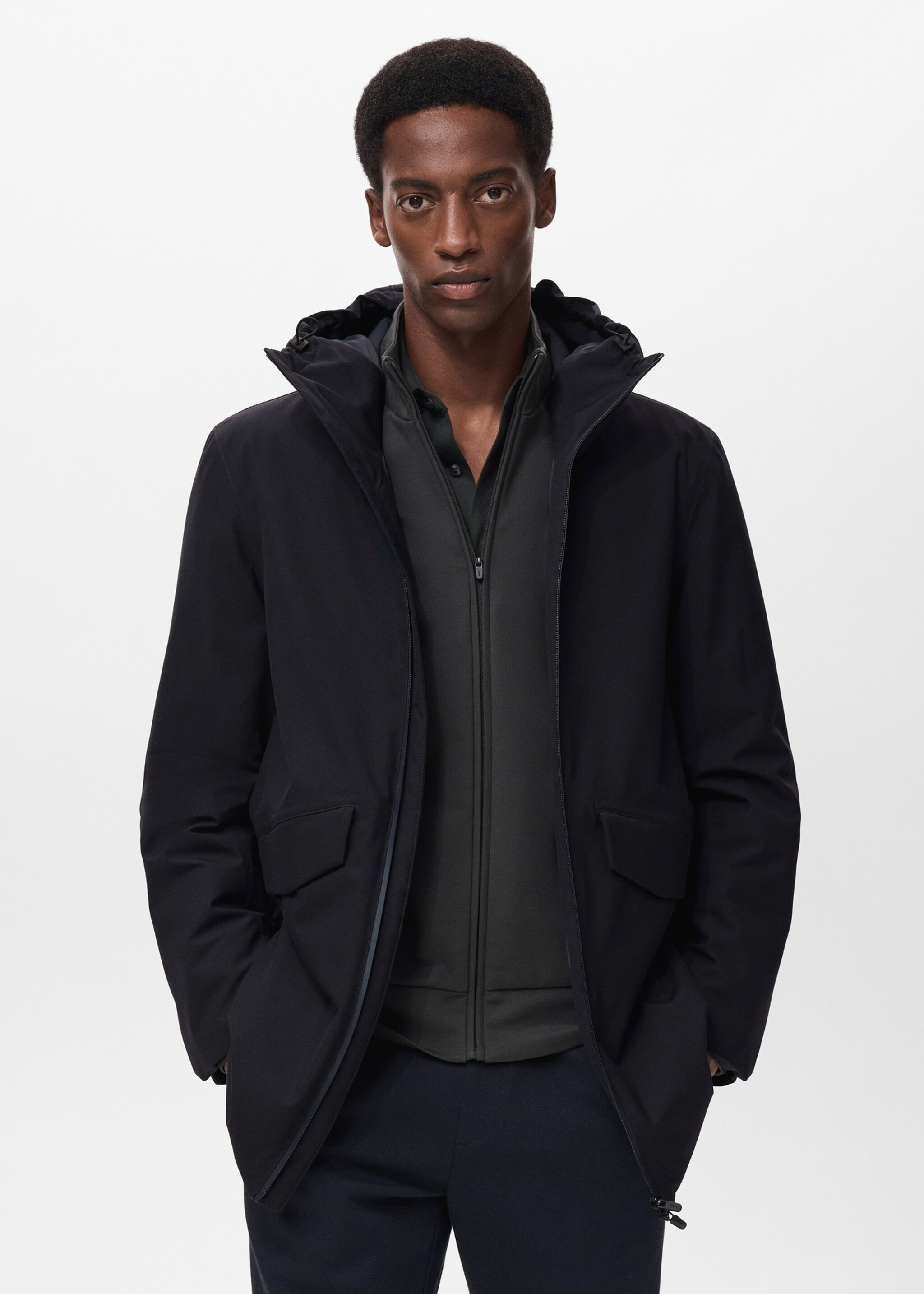 Packable quilted water-repellent parka Thermolite® - Medium plane, Navy. Ref: 17035968-01.