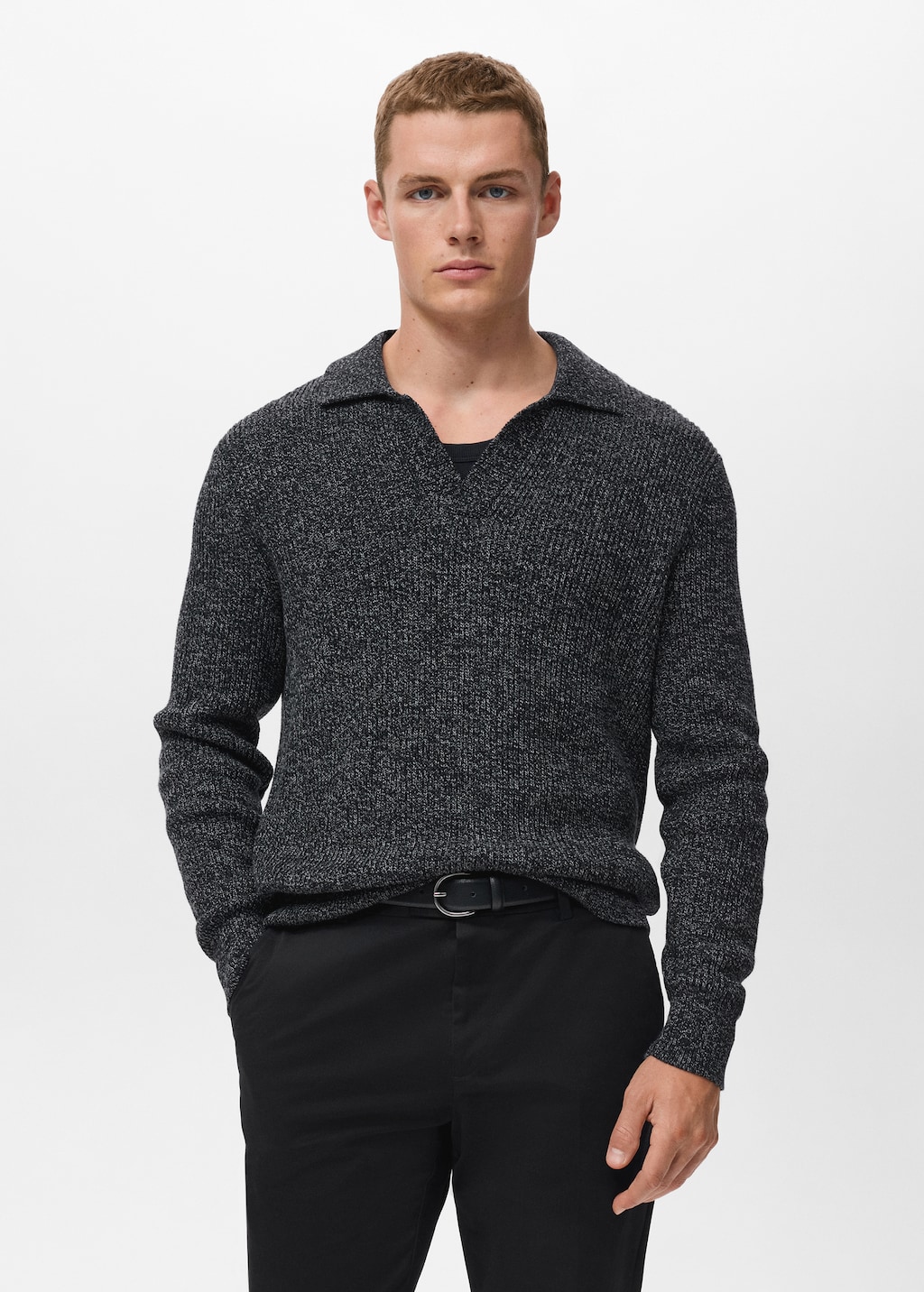 100% cotton polo-neck sweater