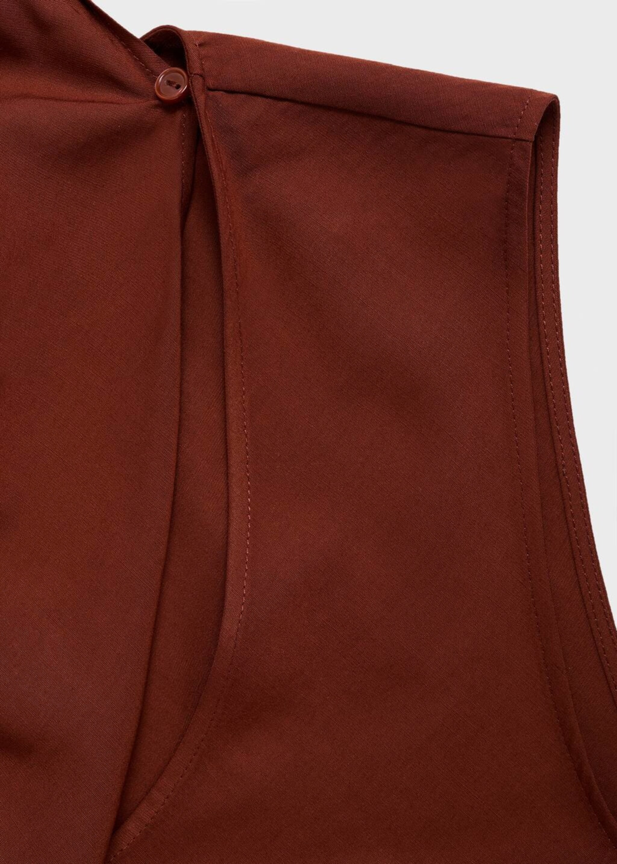 Blouse with foulard neckline - Details of the article 0, Russet. Ref: 17036740-01.