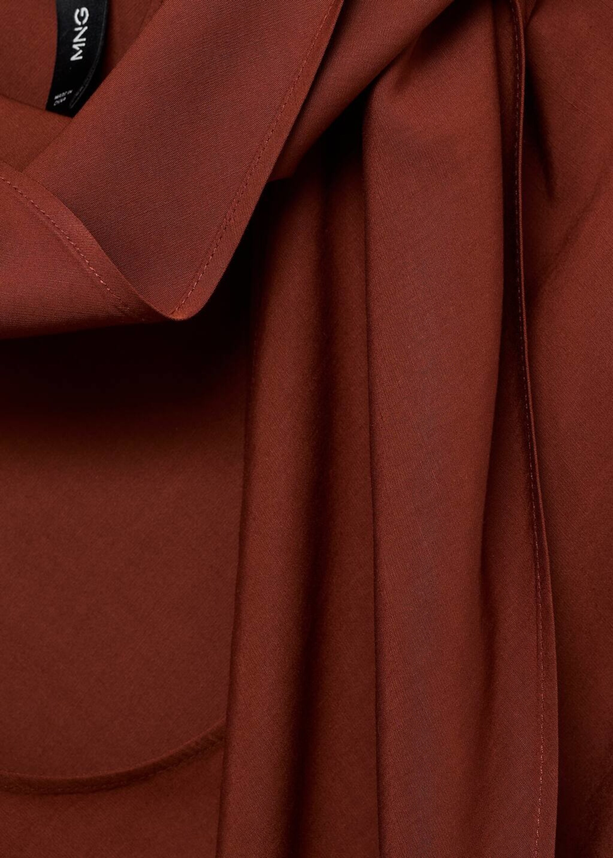Blouse with foulard neckline - Details of the article 8, Russet. Ref: 17036740-01.