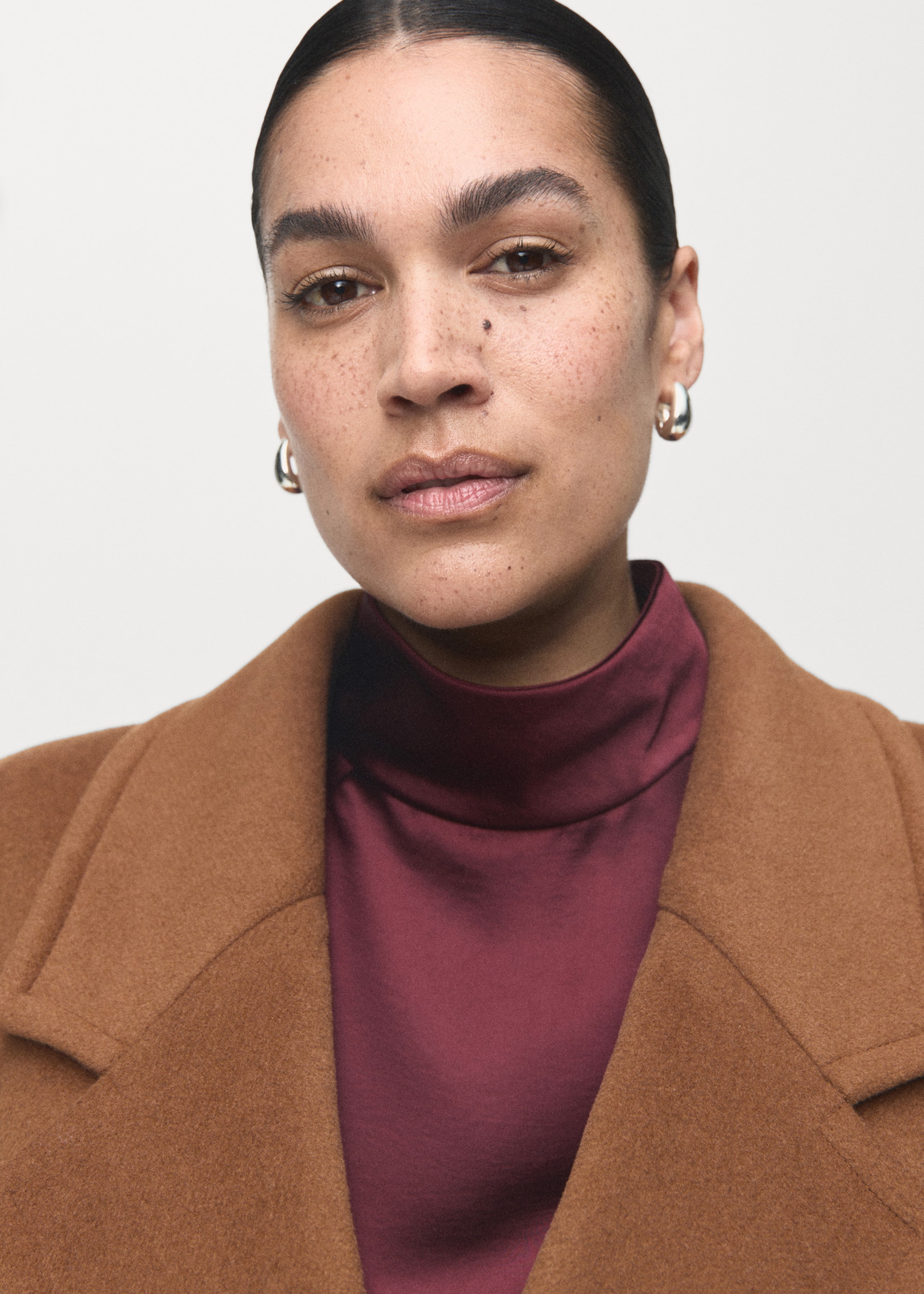 Double-breasted wool coat - Details of the article 1, Ochre. Ref: 17037769-01.