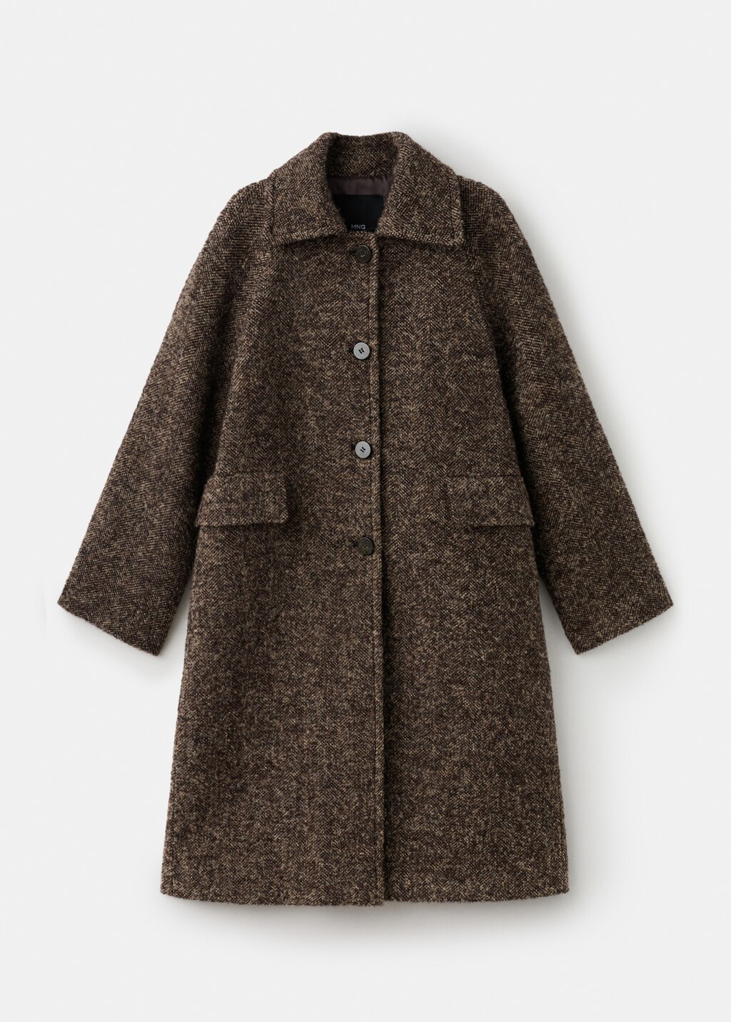 Oversized mottled wool coat
