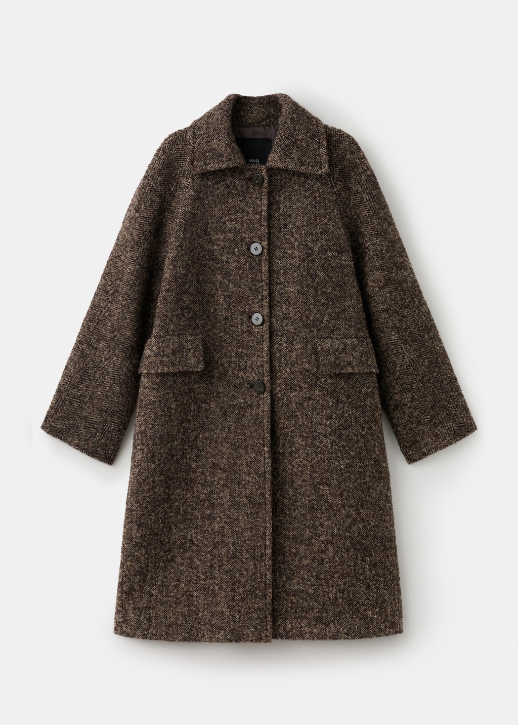 Oversized mottled wool coat