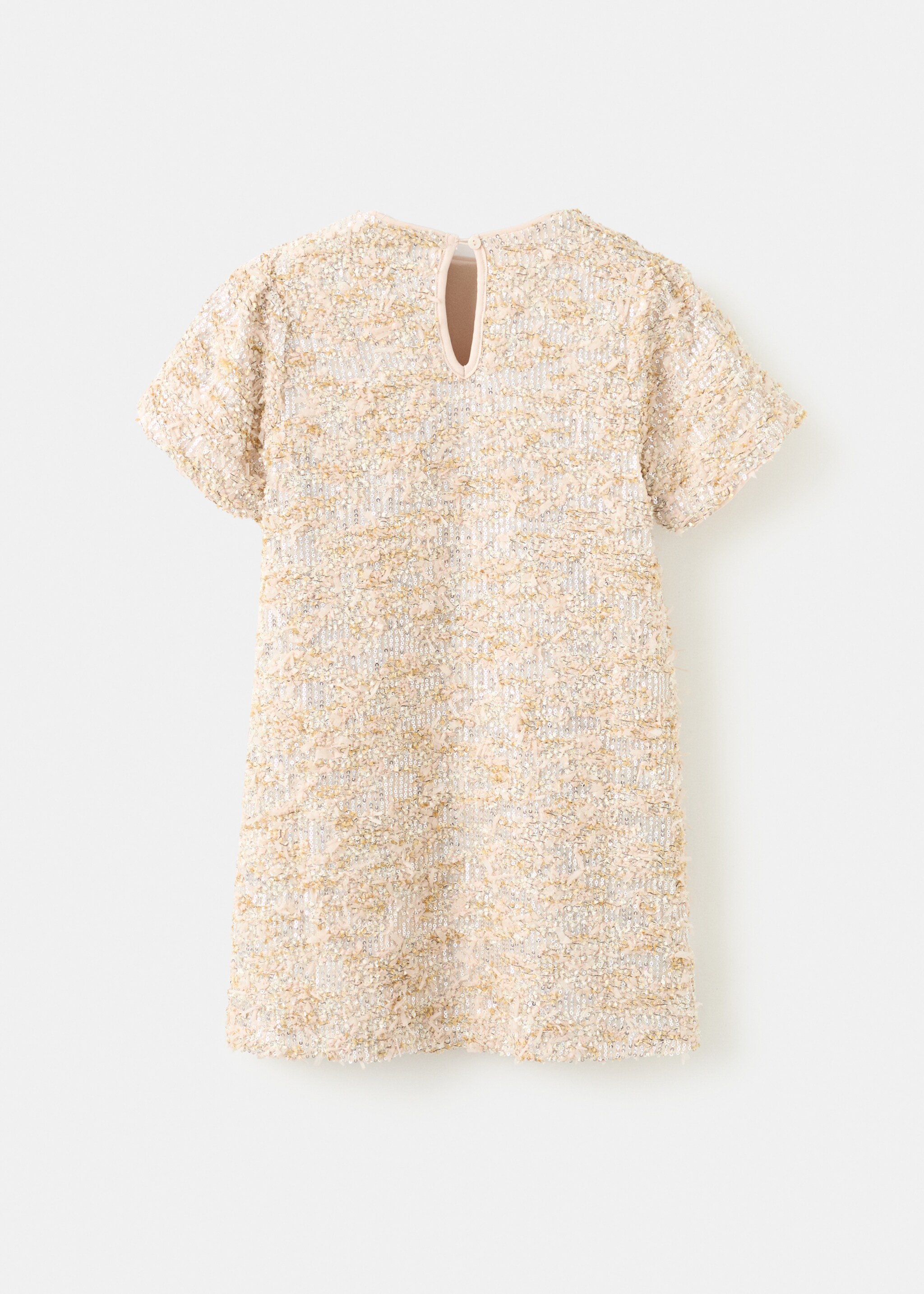 Short dress with sequins - Reverse of the article, Gold. Ref: 17039097-01.