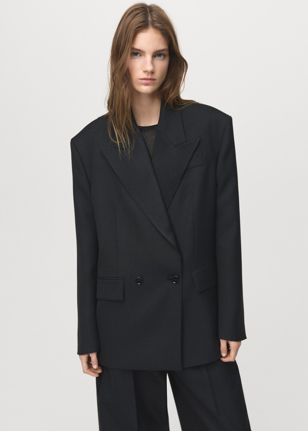 Mango Wool-blend suit jacket with lapels