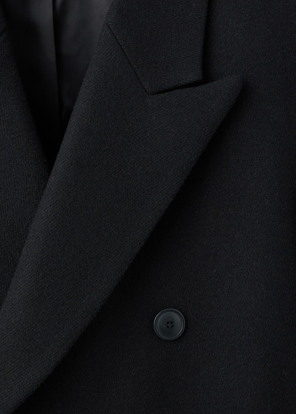 Long double-breasted wool coat