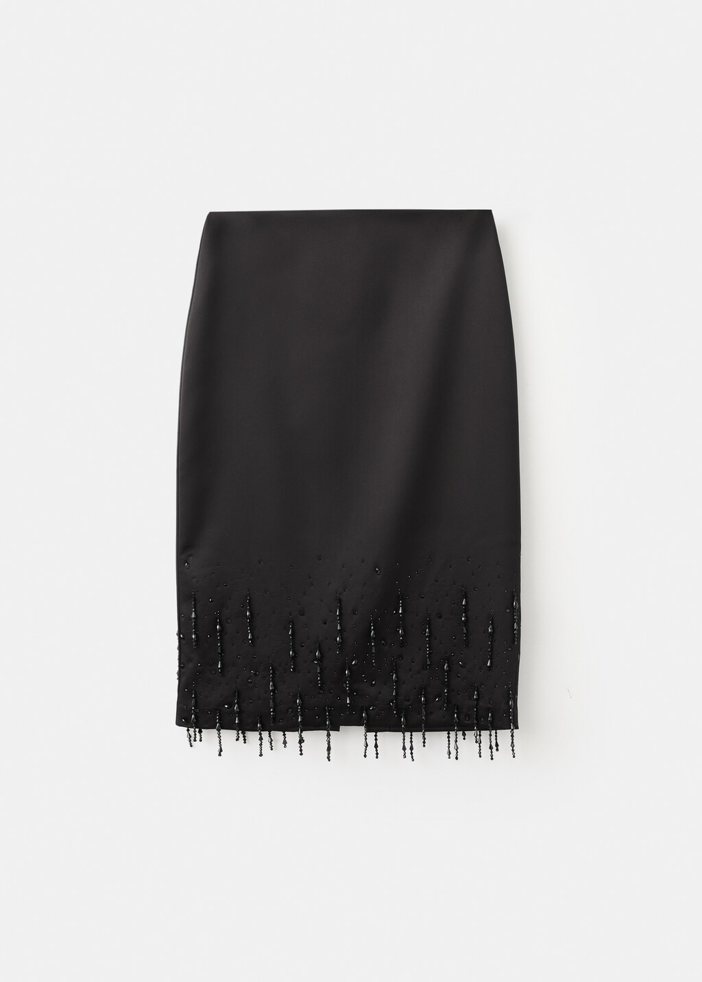 Midi-skirt with crystal trim hem