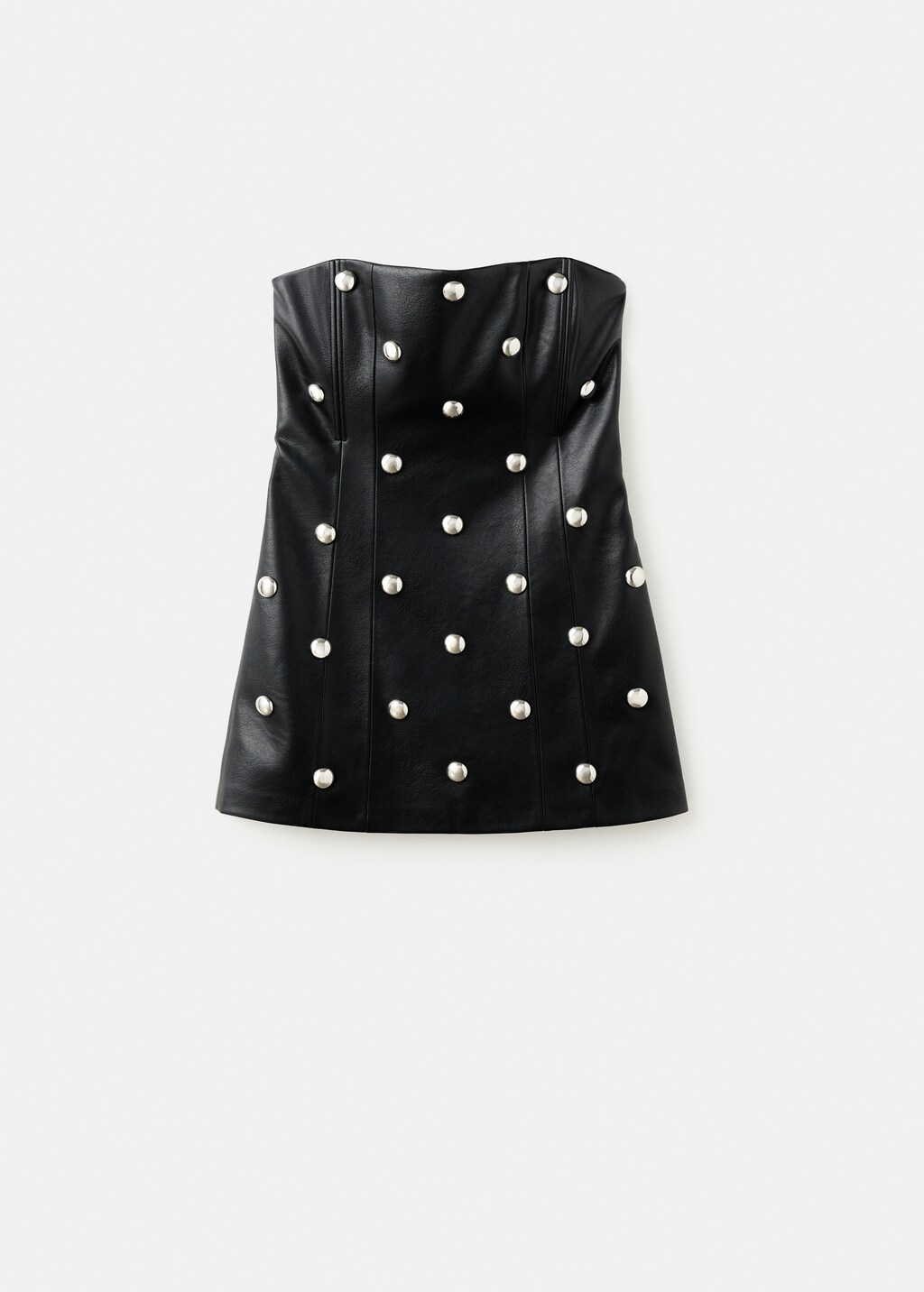 Studded faux-leather dress