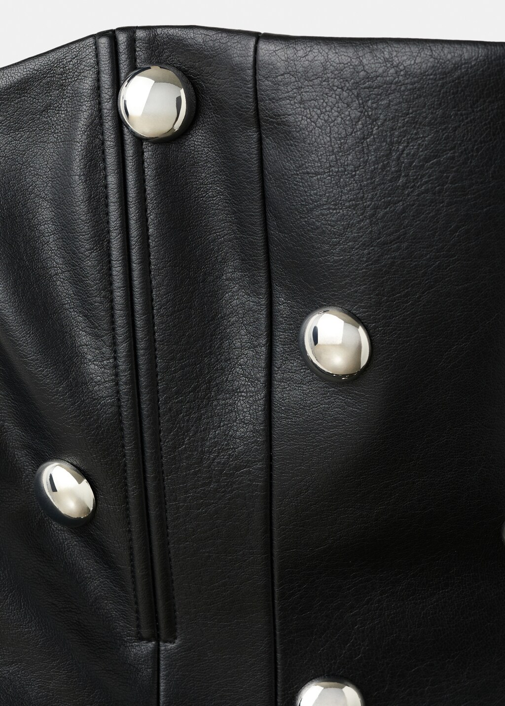 Studded faux-leather dress
