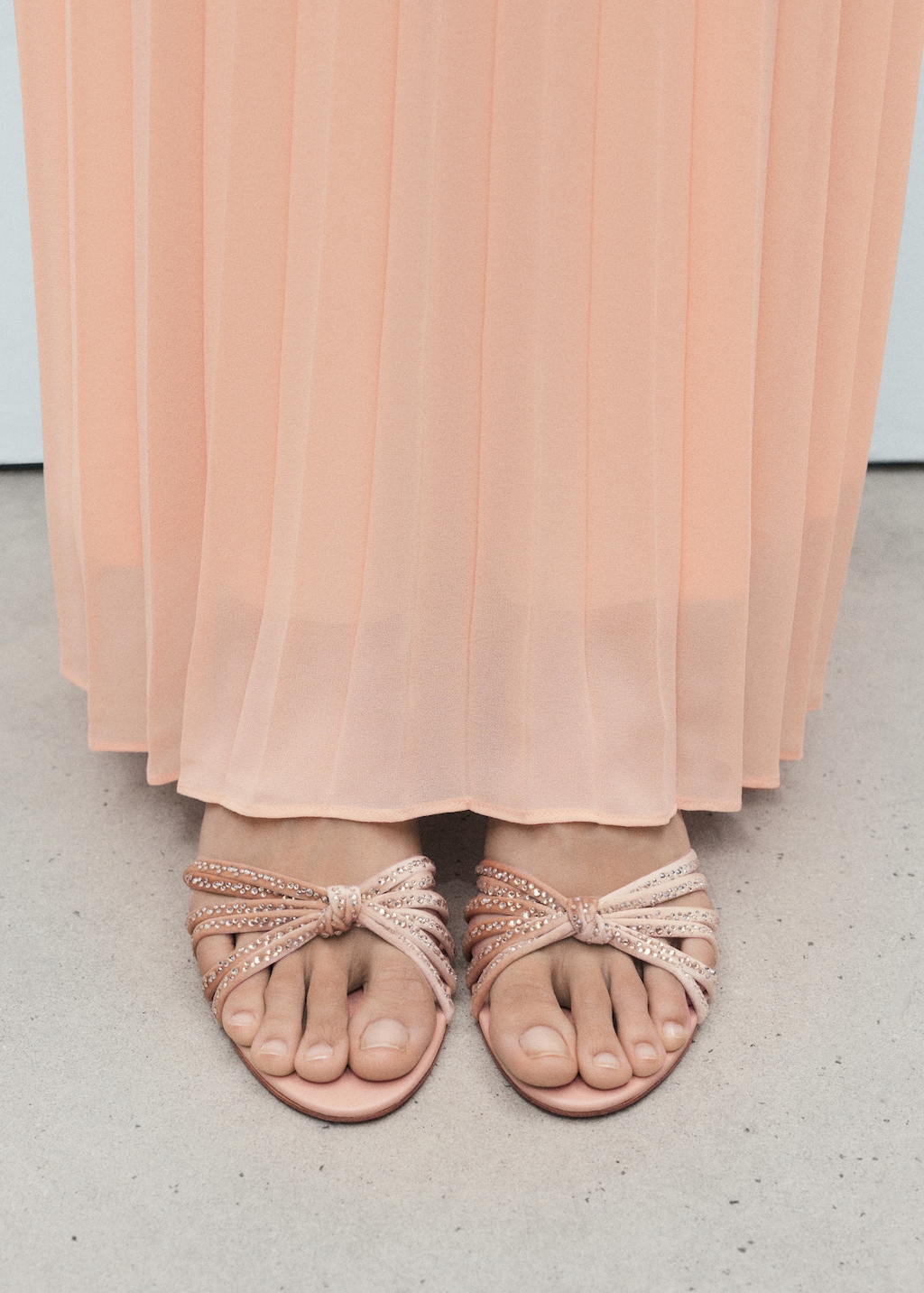 Rhinestone kitten heel sandals