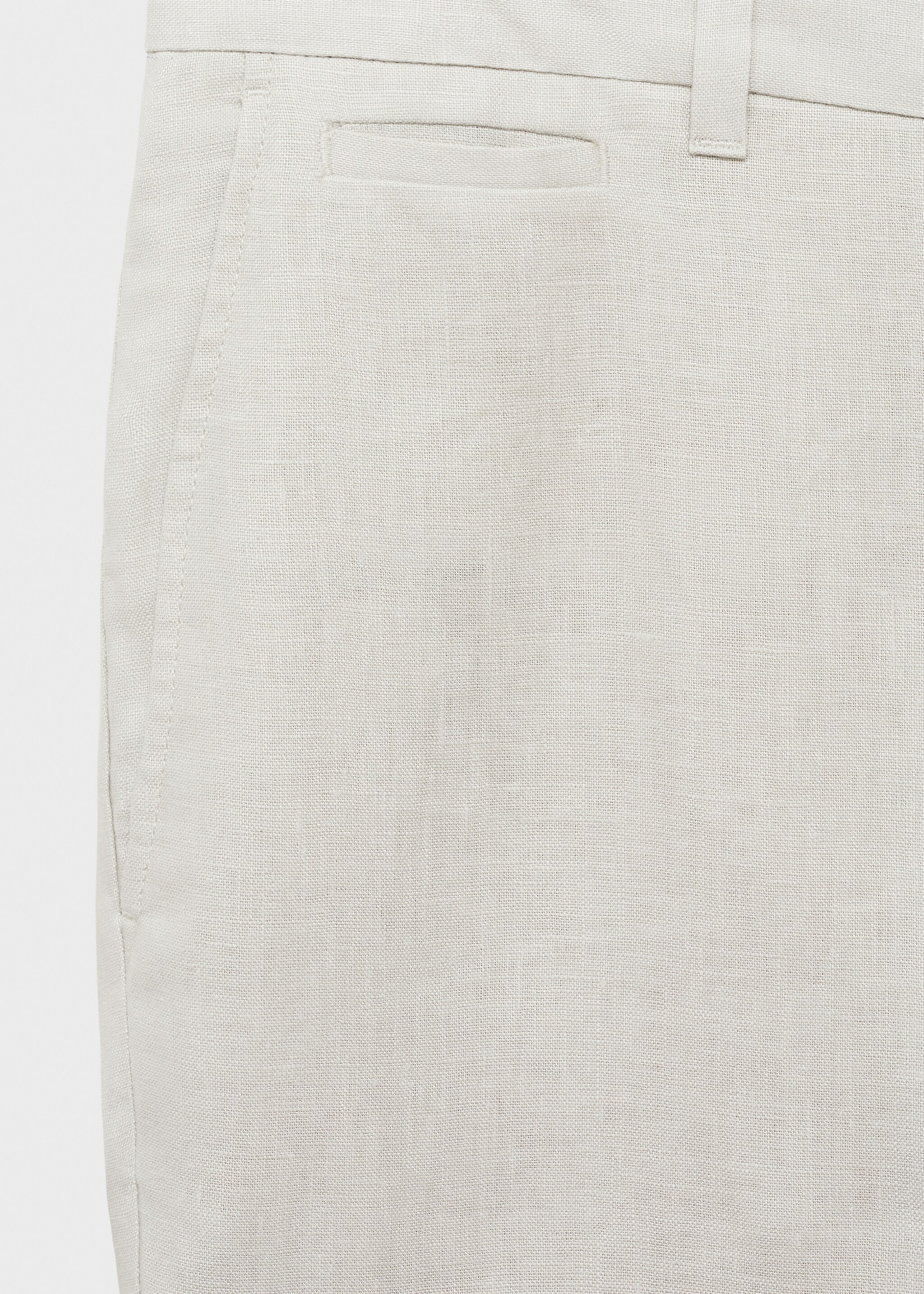 Slim-fit 100% linen trousers - Details of the article 8