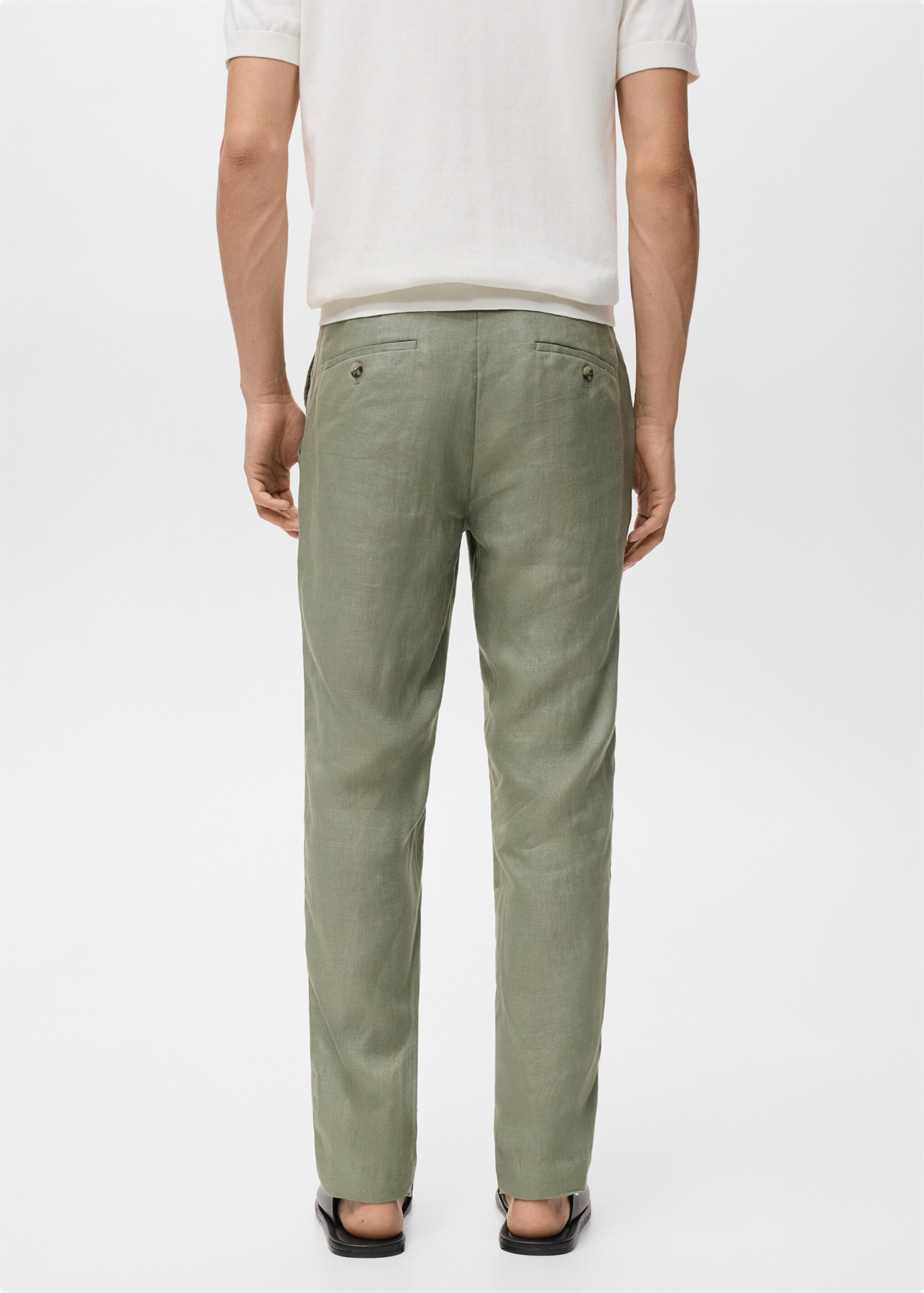 Slim-fit 100% linen trousers - Reverse of the article