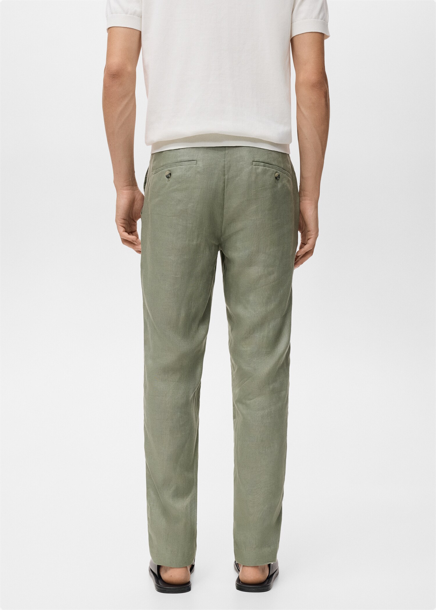 Slim-fit 100% linen trousers - Reverse of the article