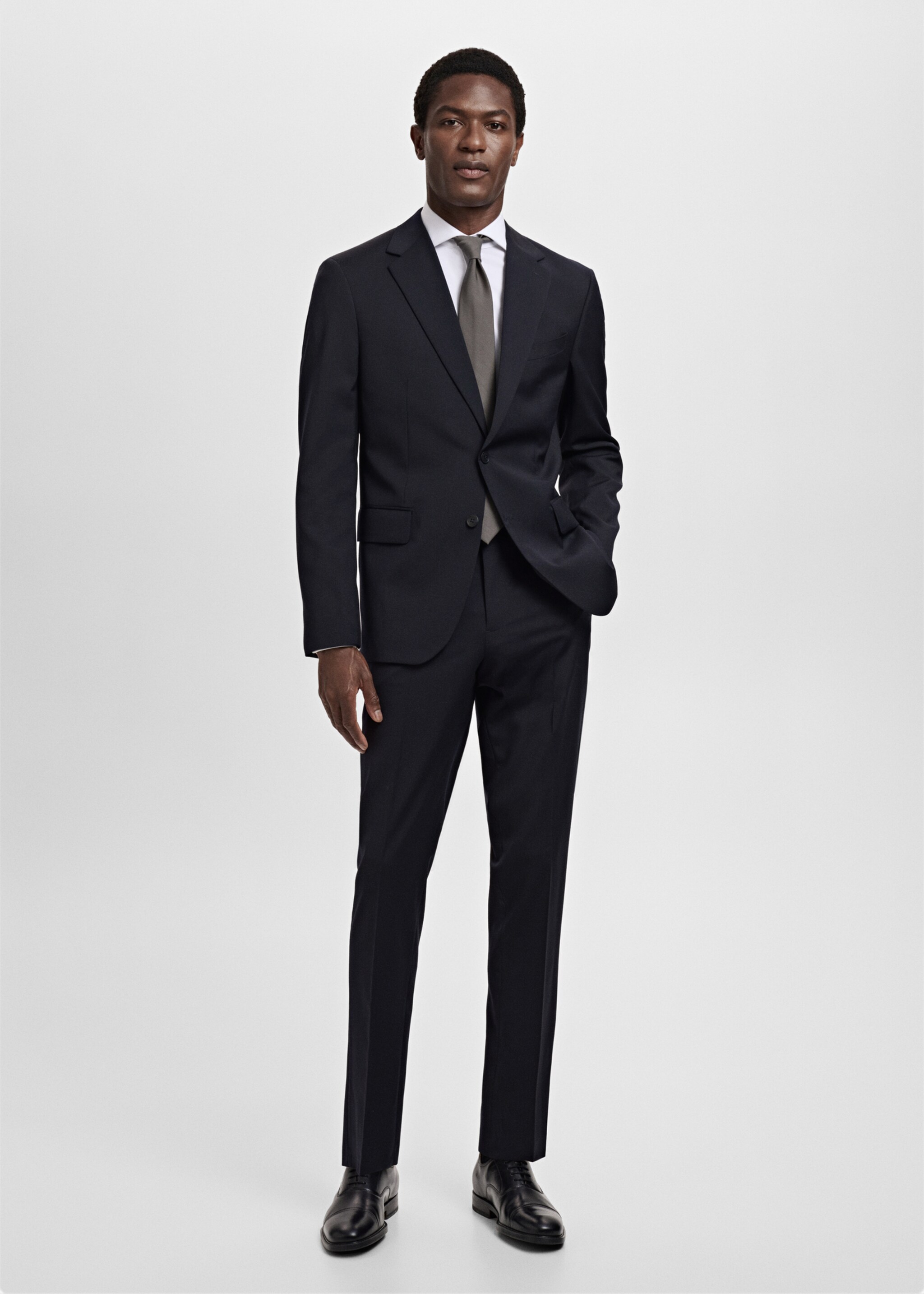 Turin 100% virgin wool suit jacket - General plane, Navy. Ref: 17041177-01.