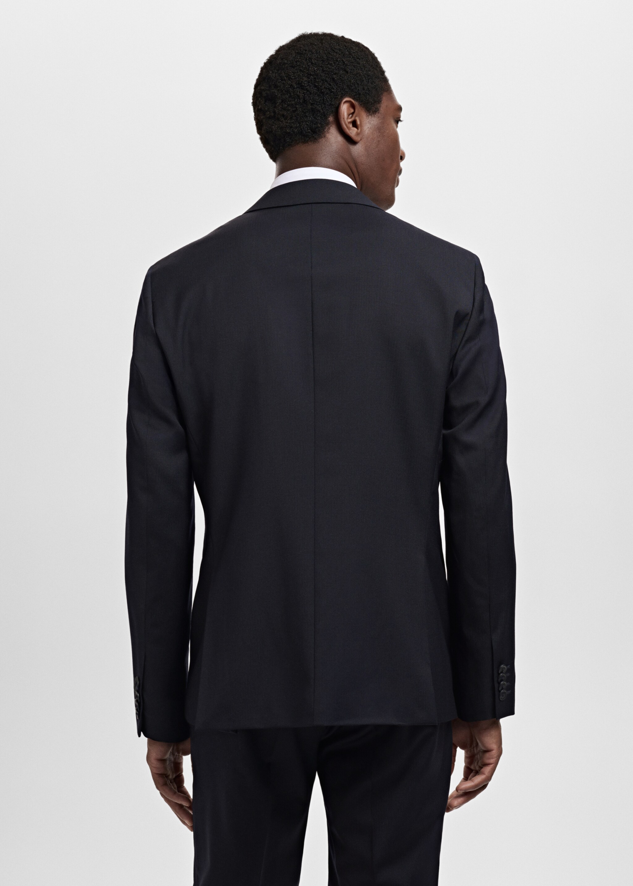 Turin 100% virgin wool suit jacket - Reverse of the article, Navy. Ref: 17041177-01.